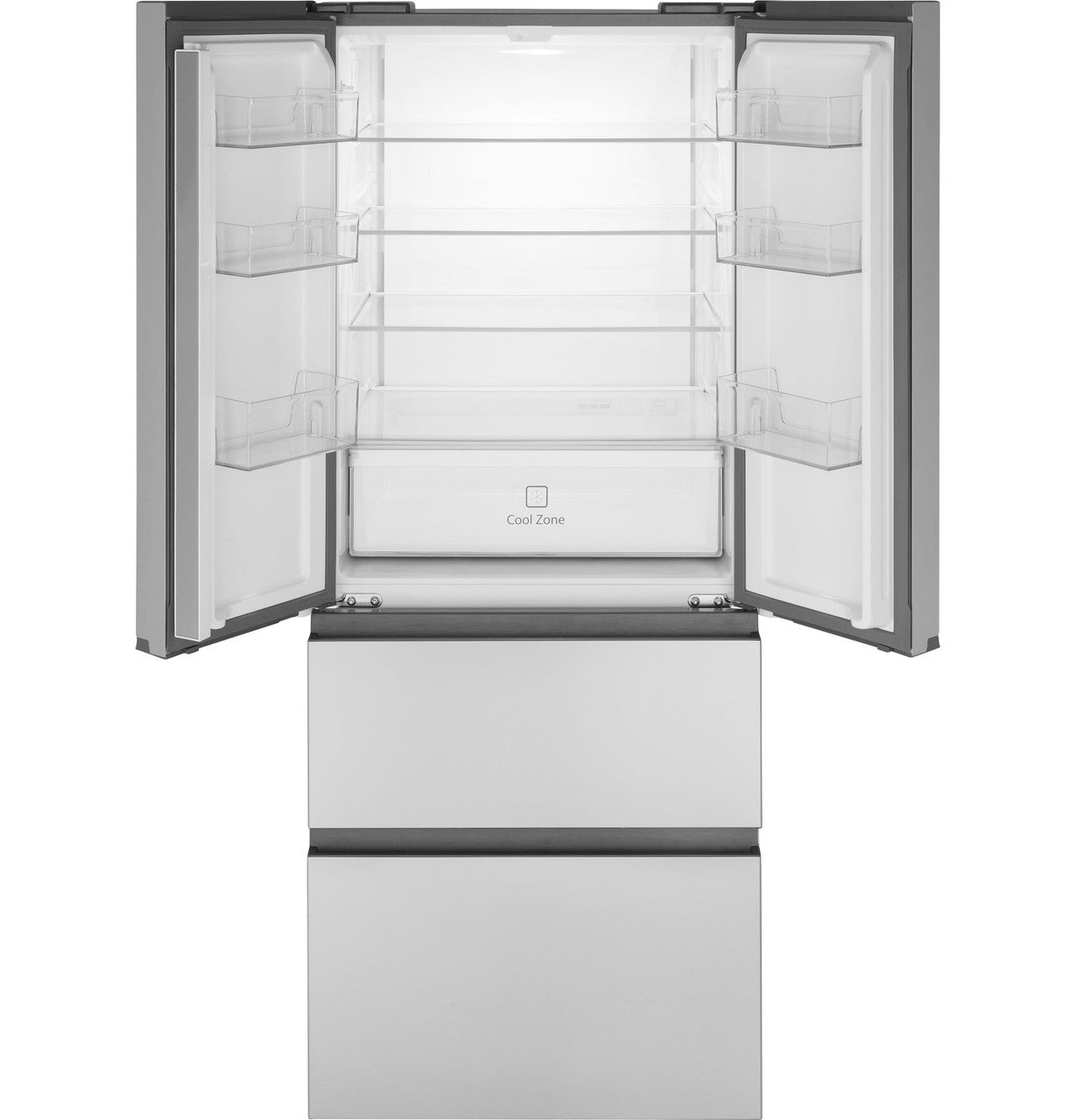 Haier - 27.75 Inch 14.5 cu. ft 4-Door Refrigerator in Stainless - QJS15HYRFS