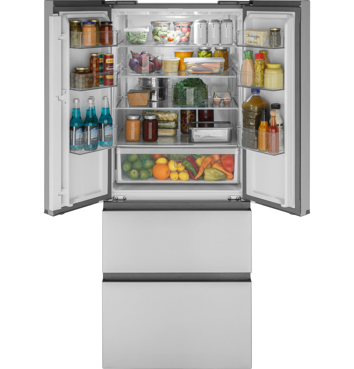 Haier - 27.75 Inch 14.5 cu. ft 4-Door Refrigerator in Stainless - QJS15HYRFS