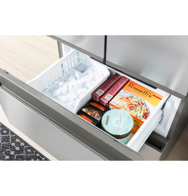 Haier - 27.75 Inch 14.5 cu. ft 4-Door Refrigerator in Stainless - QJS15HYRFS