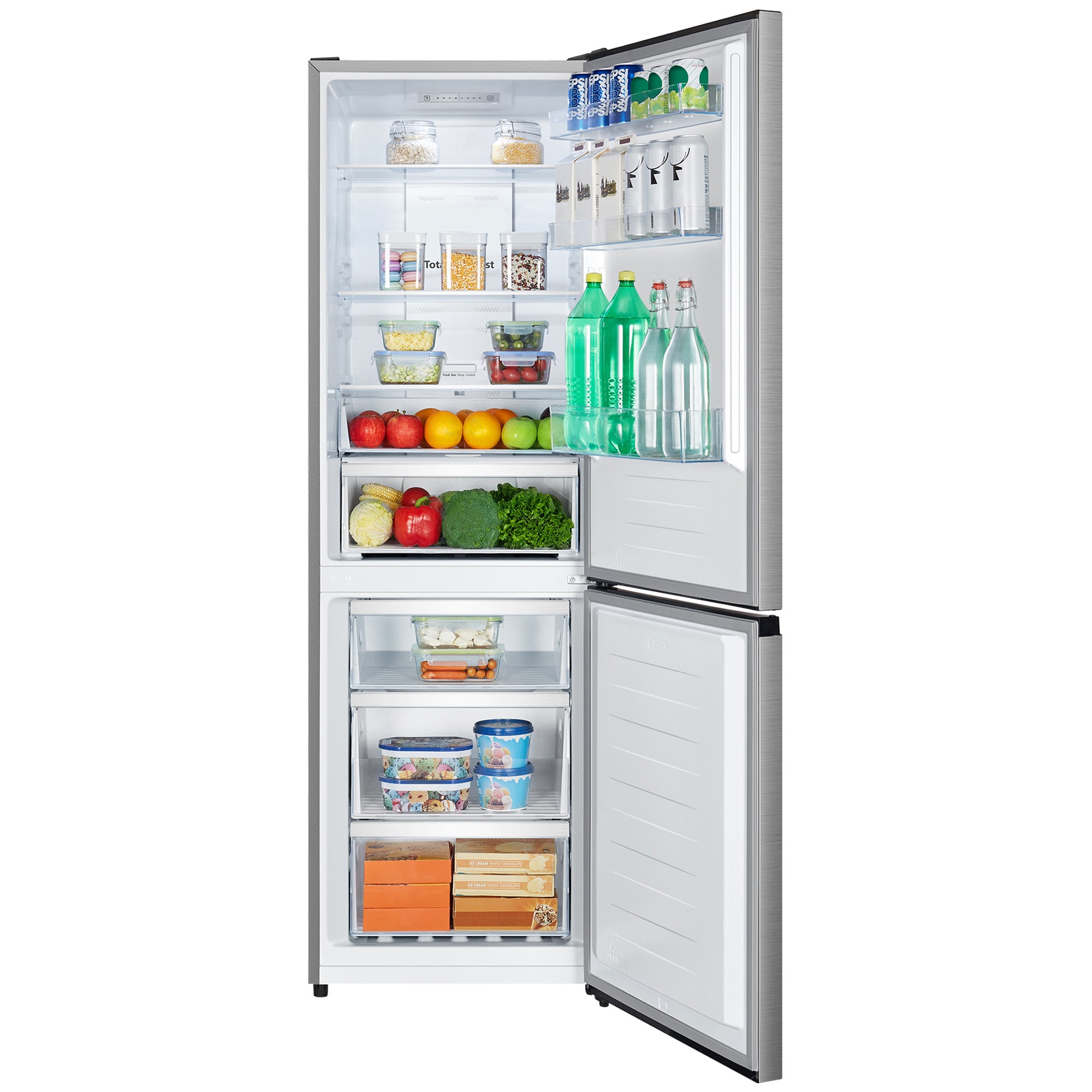 Hisense - 23.6 Inch 10.8 cu. ft Bottom Mount Refrigerator in Titanium - RB12A2CSE