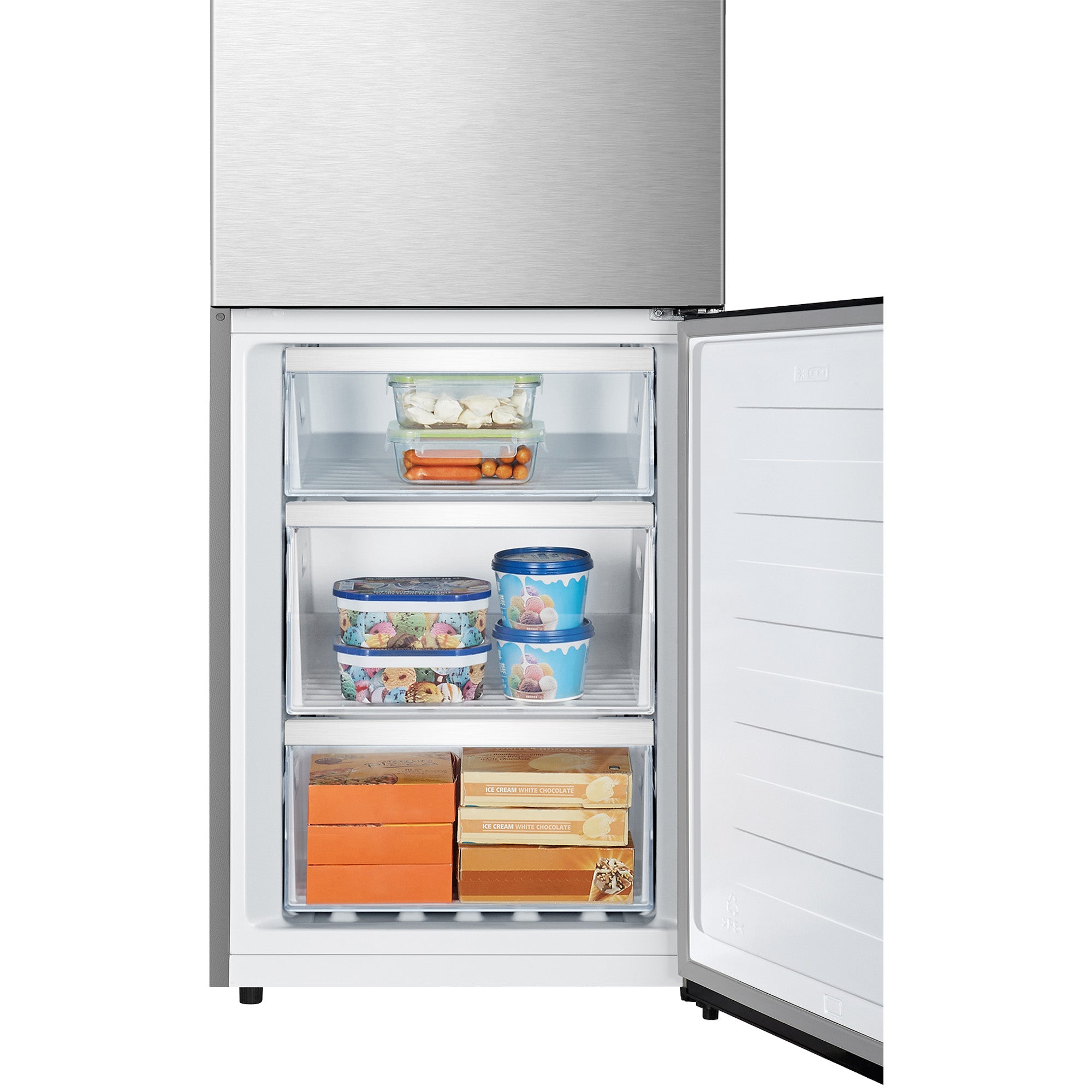 Hisense - 23.6 Inch 10.8 cu. ft Bottom Mount Refrigerator in Titanium - RB12A2CSE