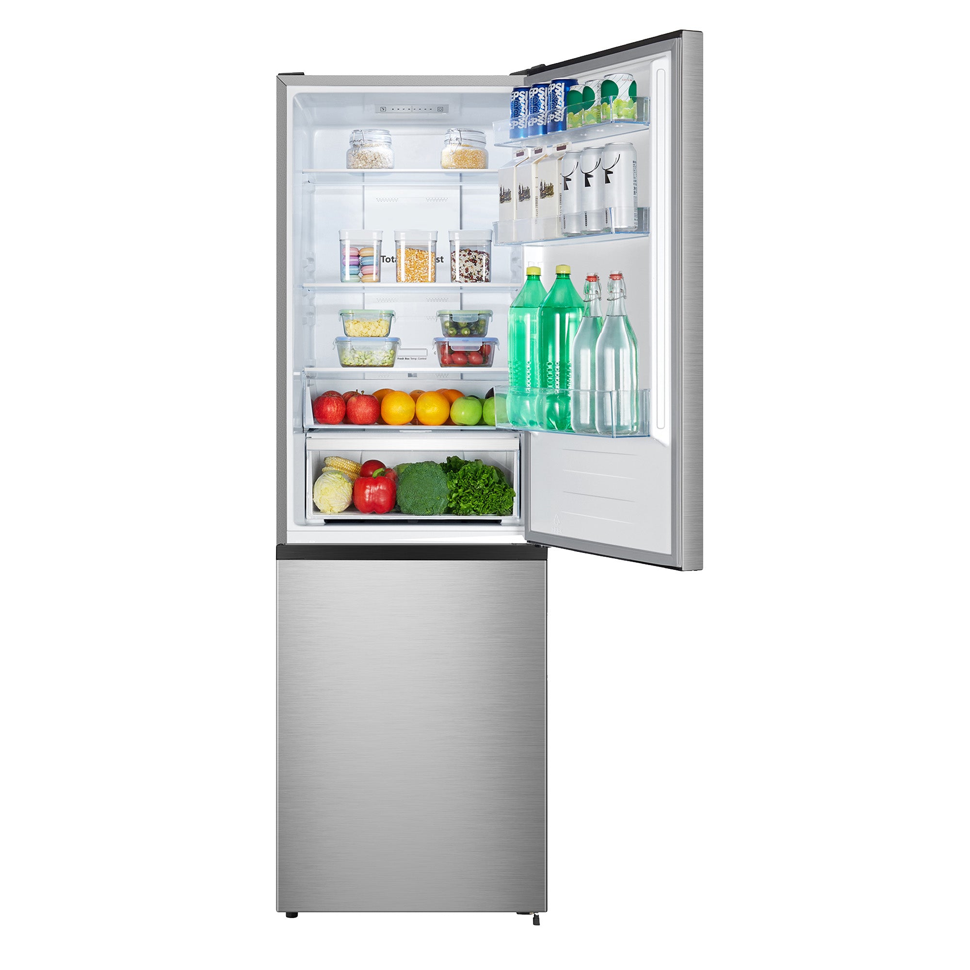 Hisense - 23.6 Inch 10.8 cu. ft Bottom Mount Refrigerator in Titanium - RB12A2CSE