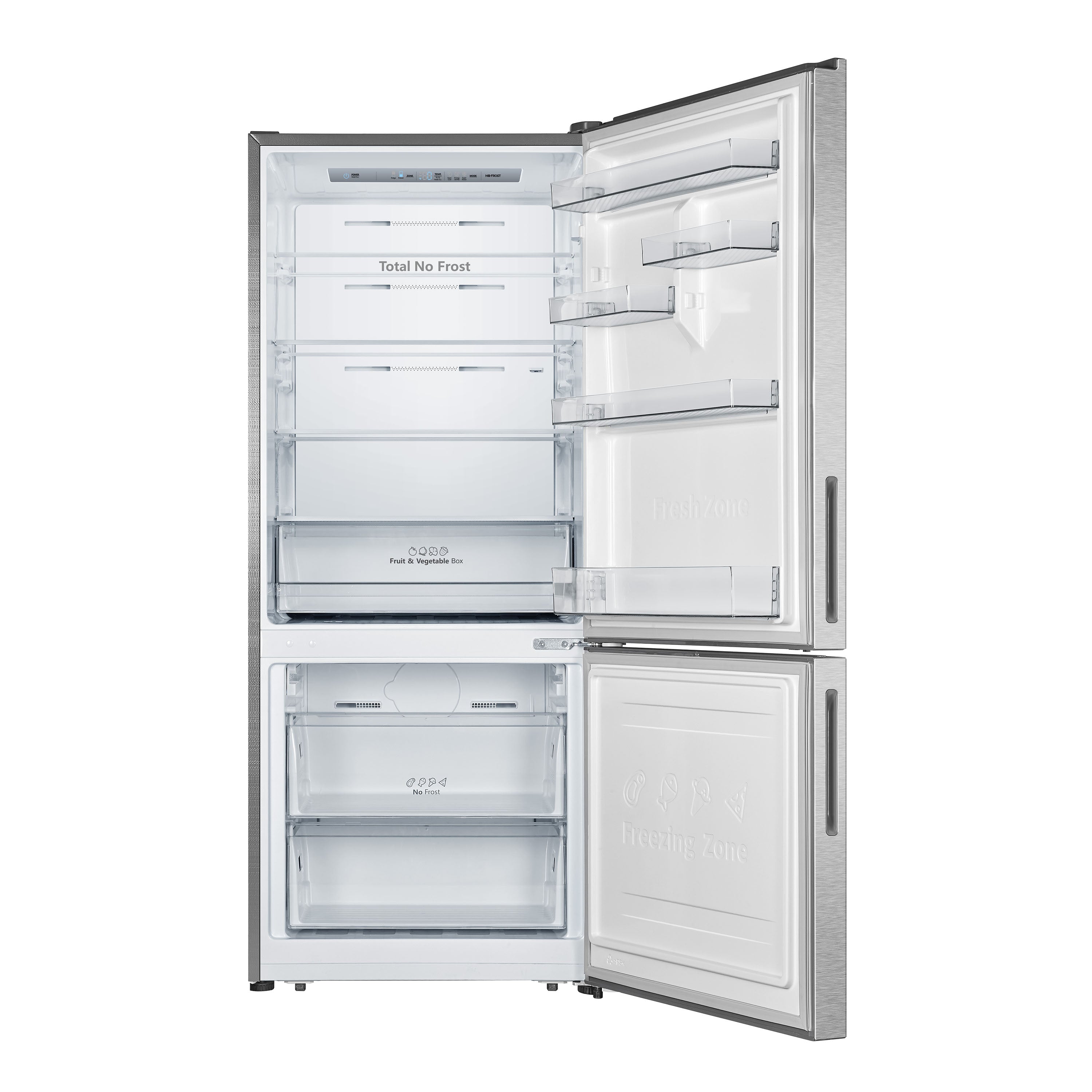 Hisense - 27.7 Inch 14.7 cu. ft Bottom Mount Refrigerator in Titanium - RB15A2CSE