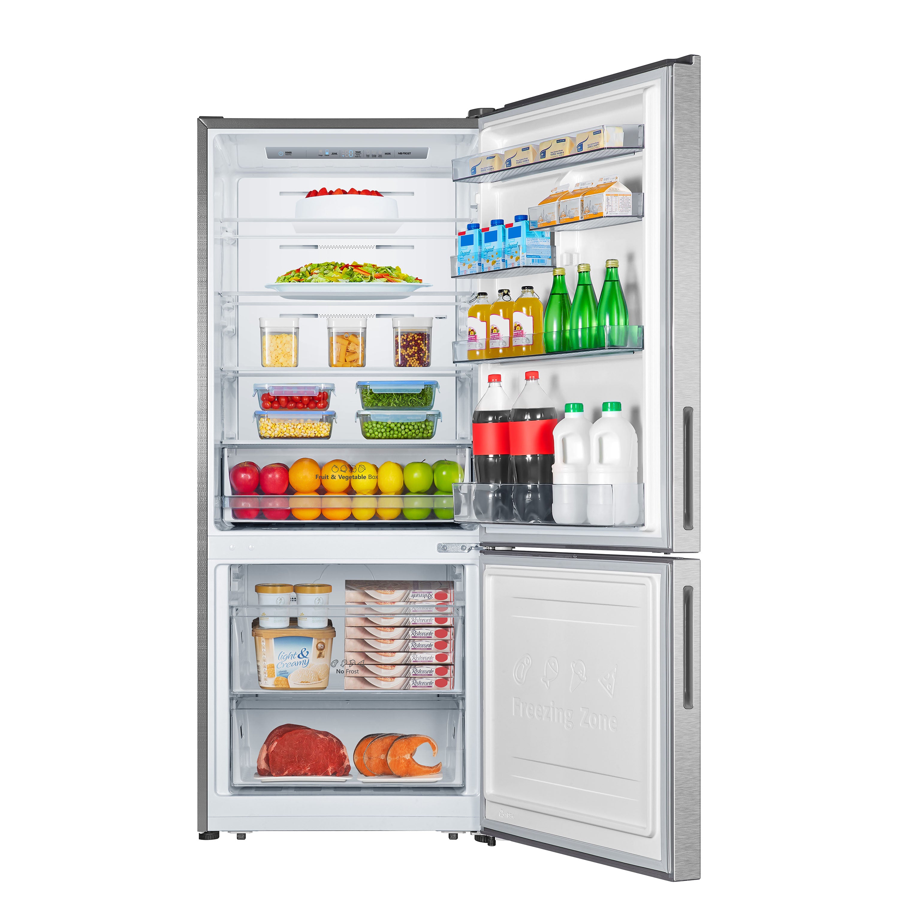 Hisense - 27.7 Inch 14.7 cu. ft Bottom Mount Refrigerator in Titanium - RB15A2CSE