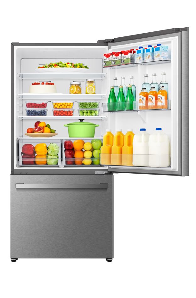 Hisense - 31.3 Inch 22.3 cu. ft Bottom Mount Refrigerator in Titanium - RB22A2FSE