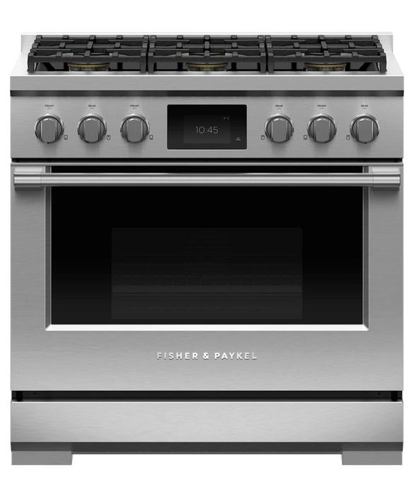 Fisher Paykel - 35.75 Inch Dual Fuel Range in Stainless (Premium Floor Model) - RDV3-366-N