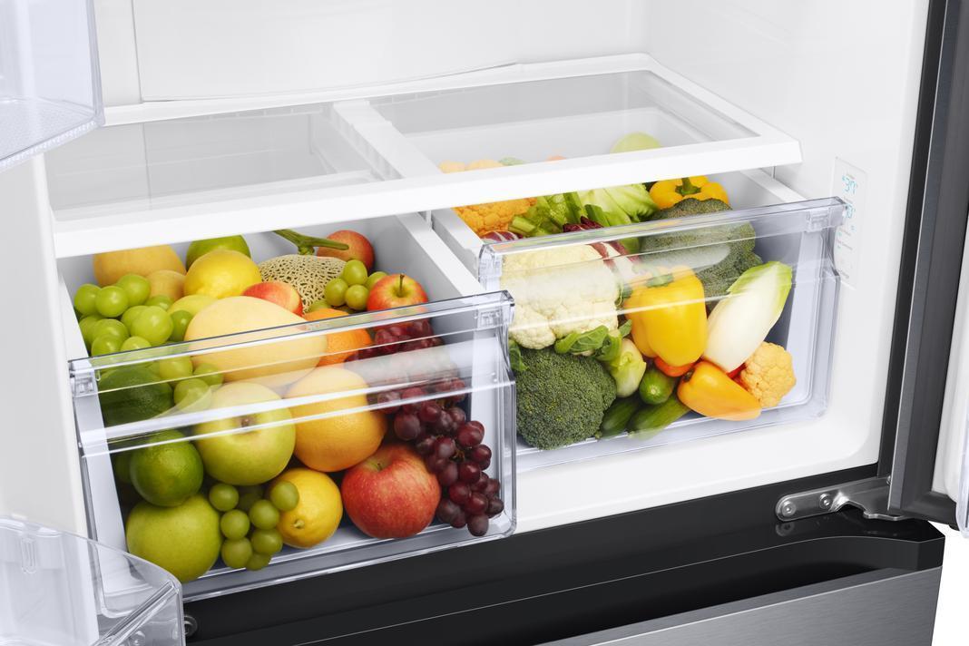 Samsung - 32.125 Inch 17.5 cu. ft French Door Refrigerator in Black Stainless - RF18A5101SG