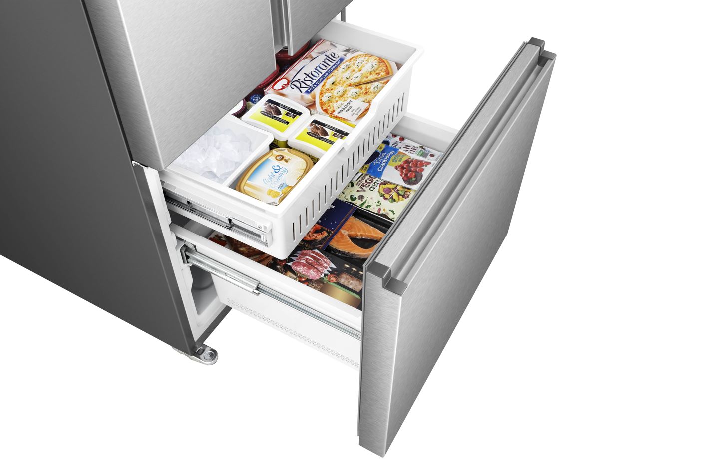 Hisense - 31.3 Inch 22.1 cu. ft French Door Refrigerator in Stainless - RF22B3FSE