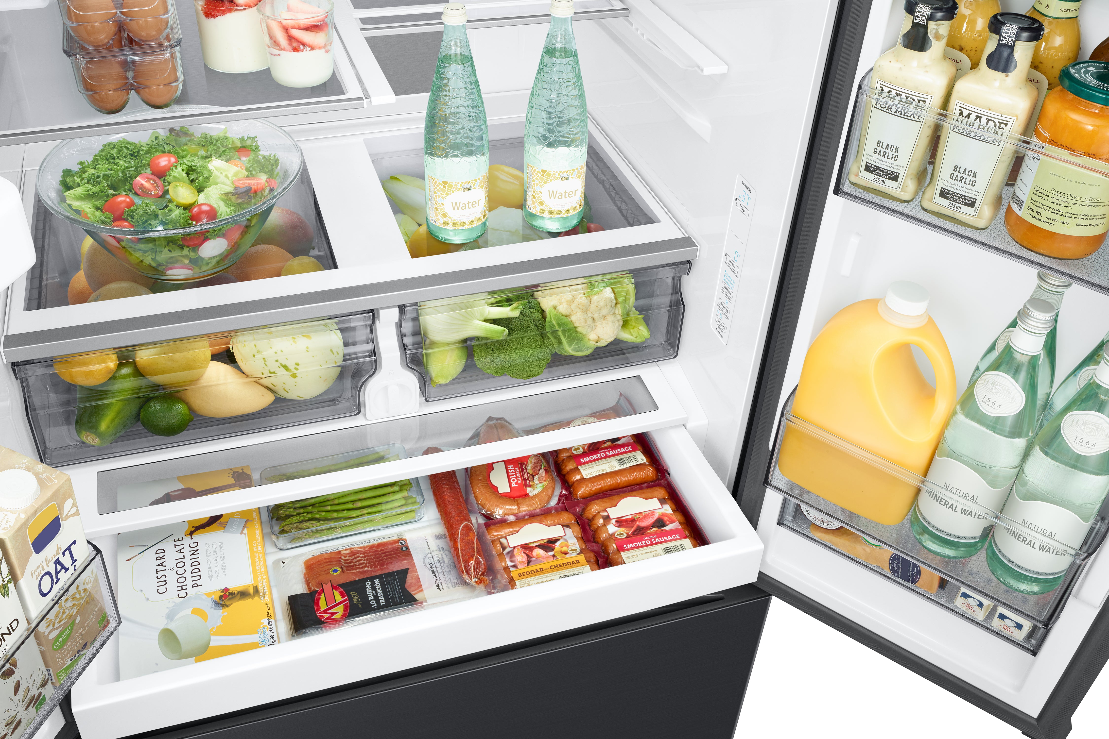 Samsung - 35.8 Inch 30.5 cu. ft French Door Refrigerator in Matte Black - RF32CG5400MTAA