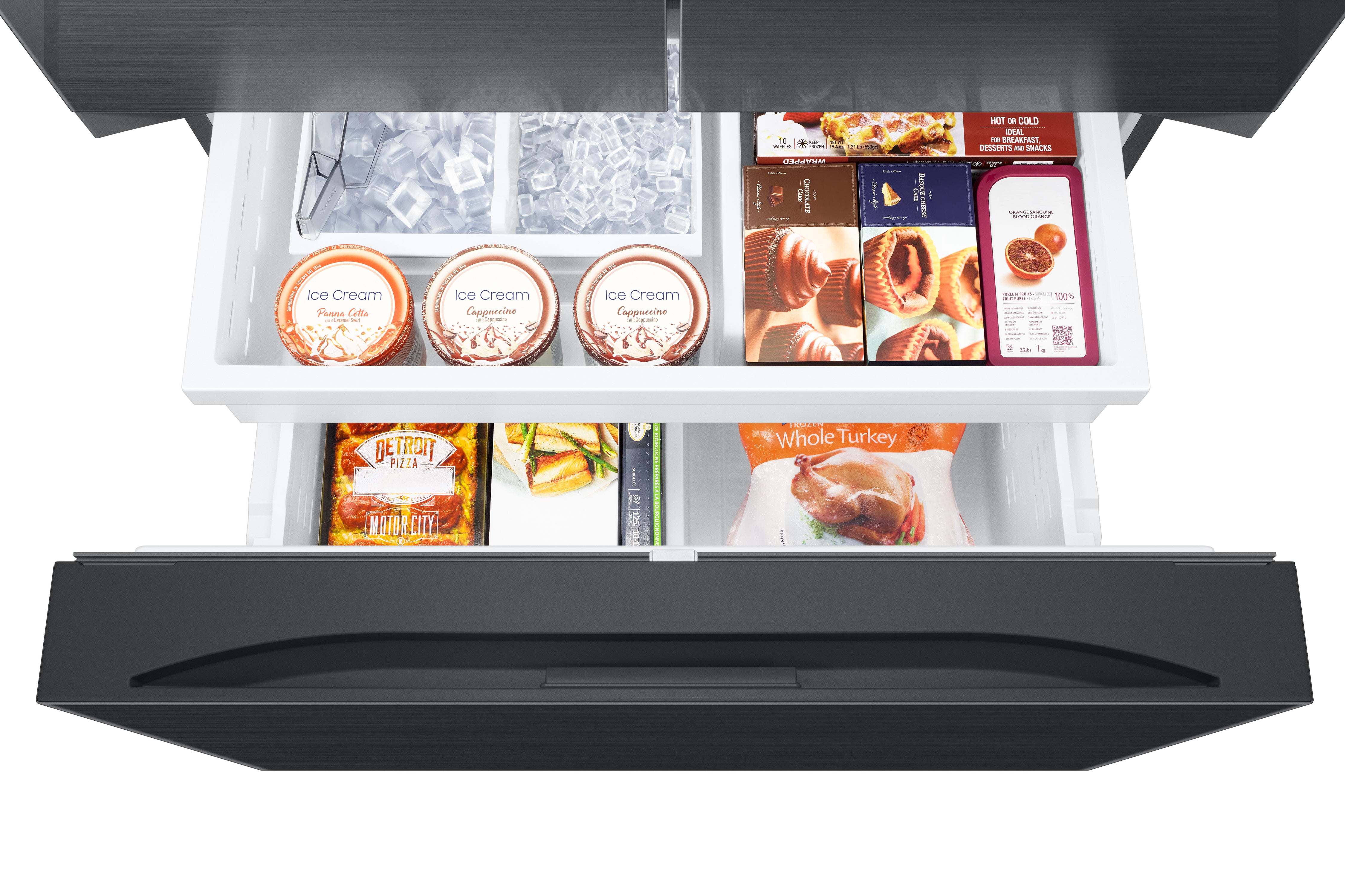 Samsung - 35.8 Inch 30.5 cu. ft French Door Refrigerator in Matte Black - RF32CG5400MTAA