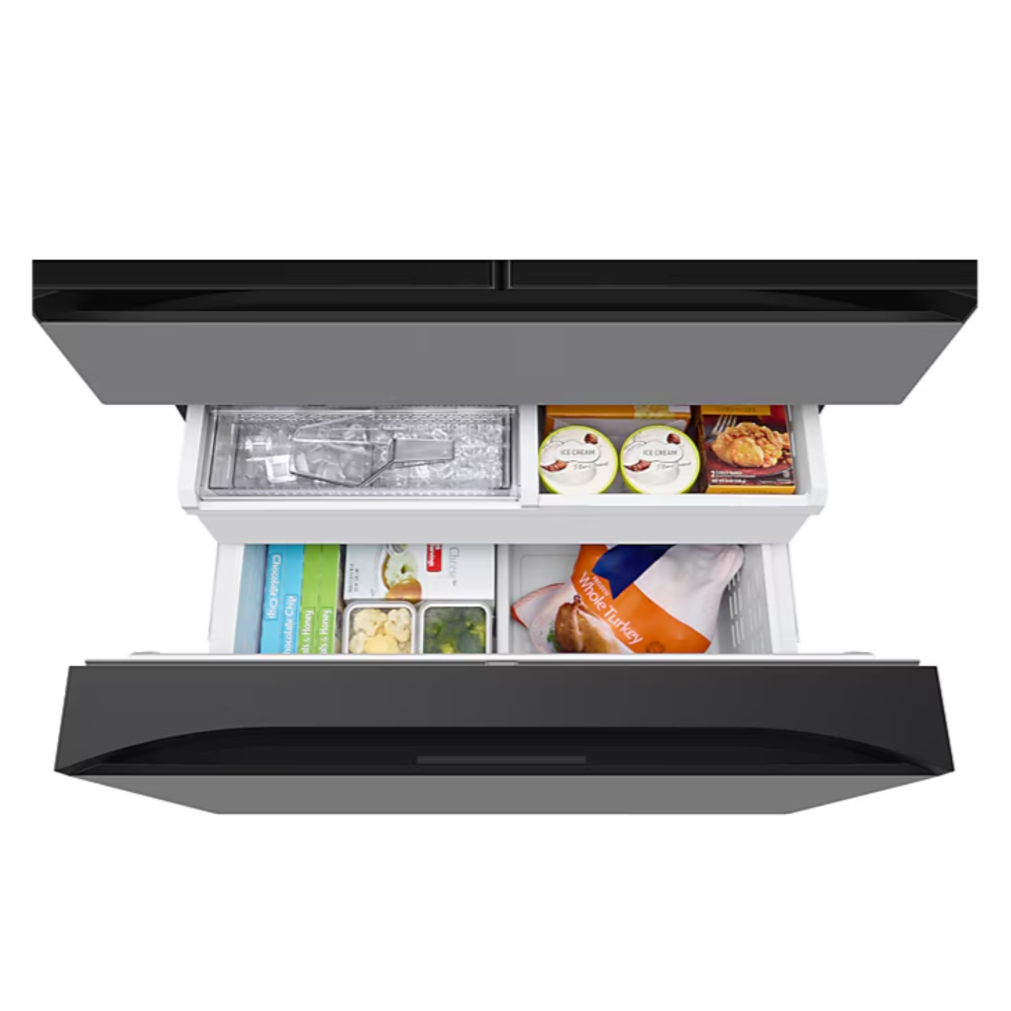 Samsung - 35.75 Inch 23 cu. ft French Door Refrigerator in Stainless - RF90F23BECRAA