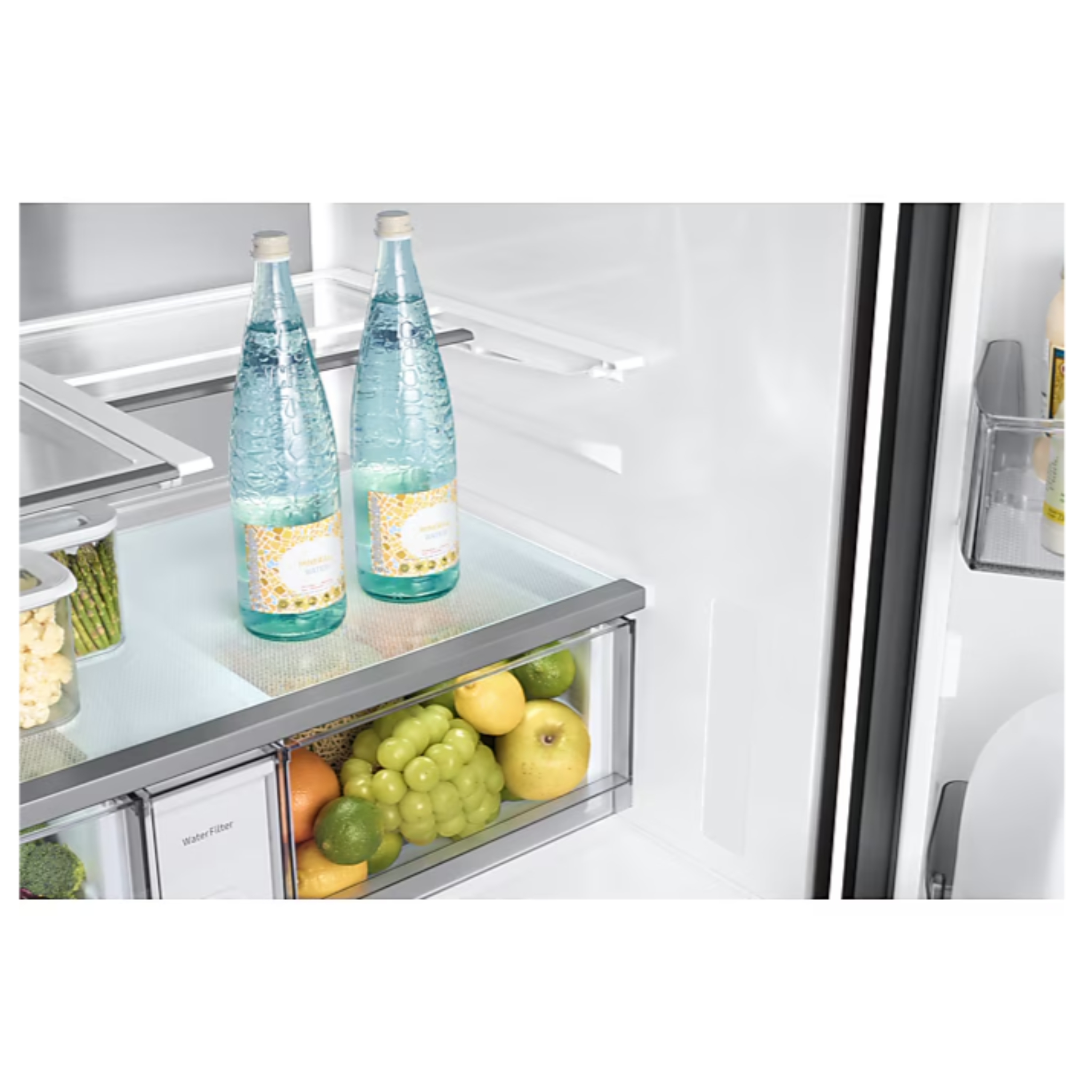 Samsung - 35.75 Inch 23 cu. ft French Door Refrigerator in Stainless - RF90F23BECRAA