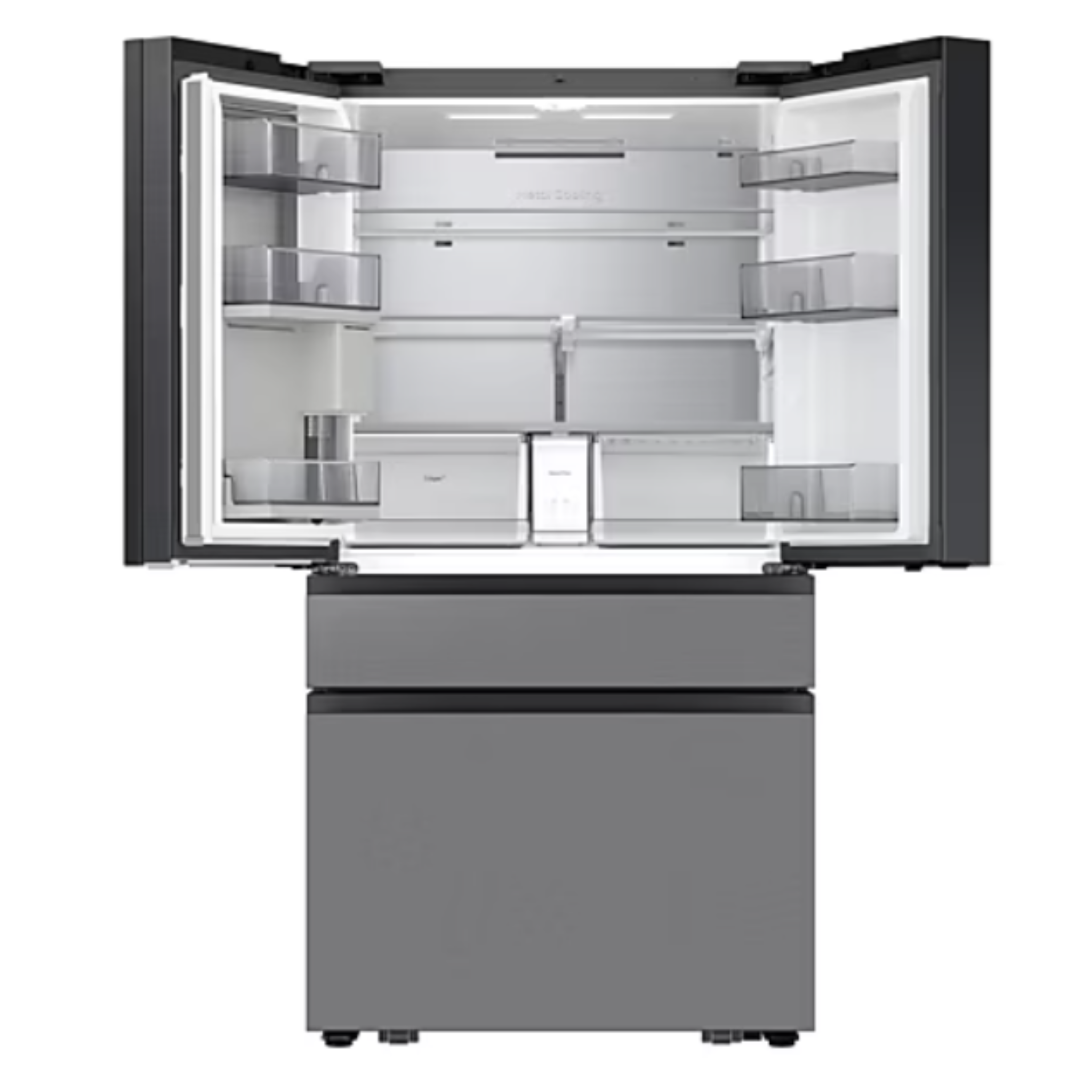 Samsung - 35.75 Inch 28.6 cu. ft French Door Refrigerator in Stainless - RF90F29BECRAA