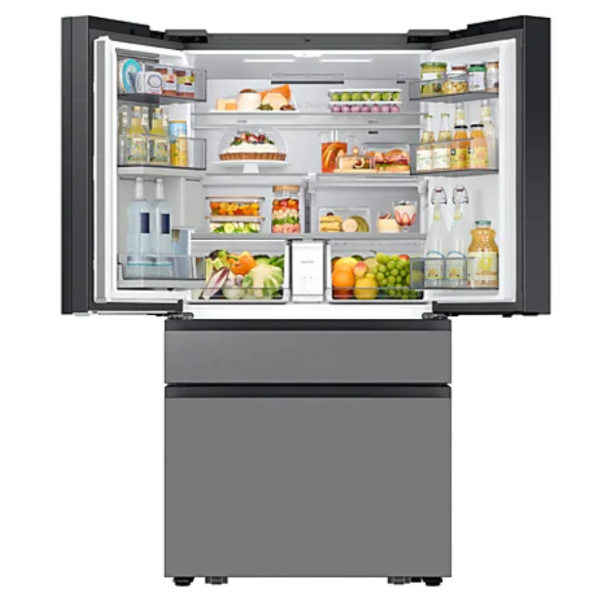 Samsung - 35.75 Inch 28.6 cu. ft French Door Refrigerator in Stainless - RF90F29BECRAA