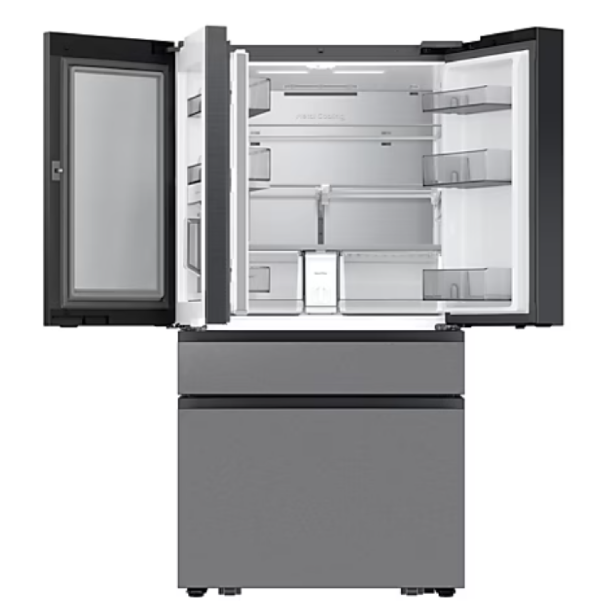 Samsung - 35.75 Inch 28.6 cu. ft French Door Refrigerator in Stainless - RF90F29BECRAA