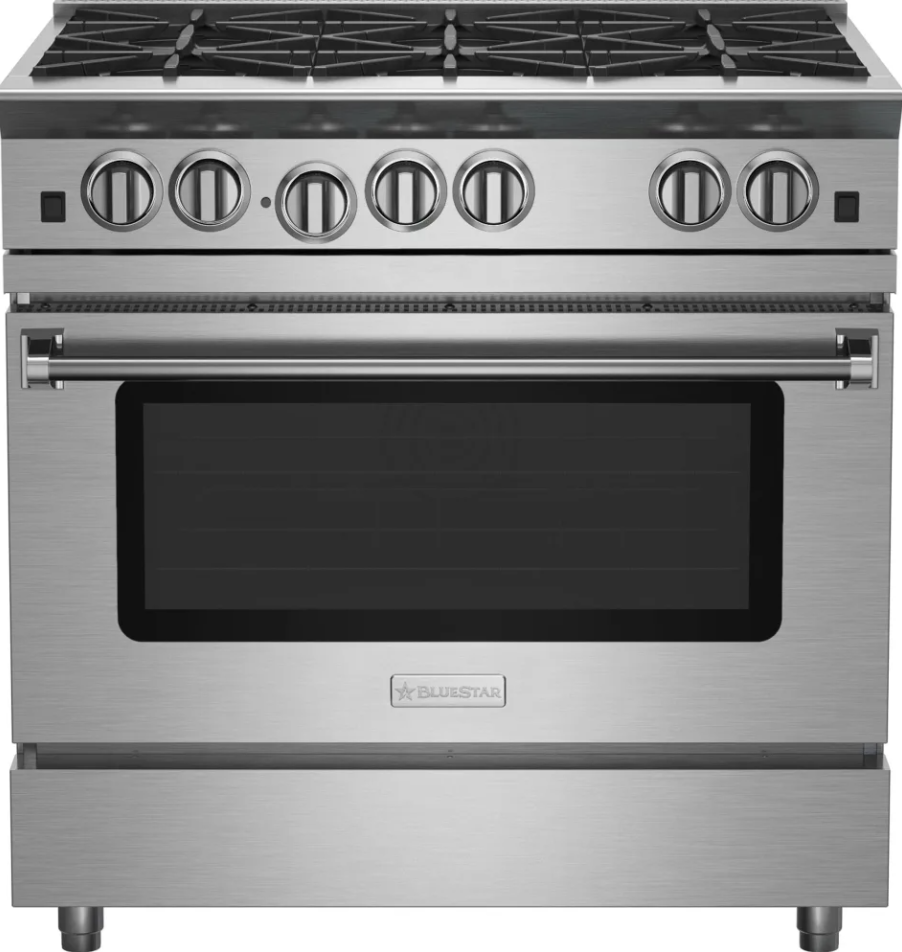 BlueStar - 5 cu. ft Gas Range in Stainless - RNB366BV2CPLT