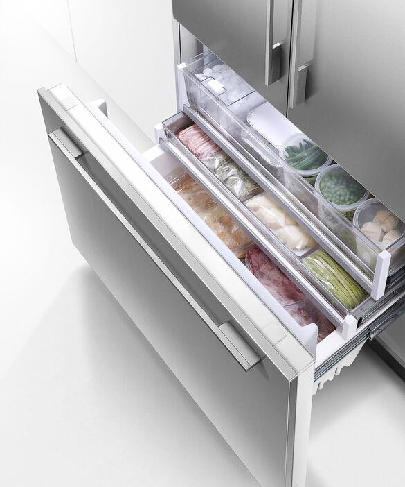 Fisher Paykel - 36 Inch 16.8 cu. ft Built In / Integrated French Door Refrigerator in Stainless - RS36A72U1 N