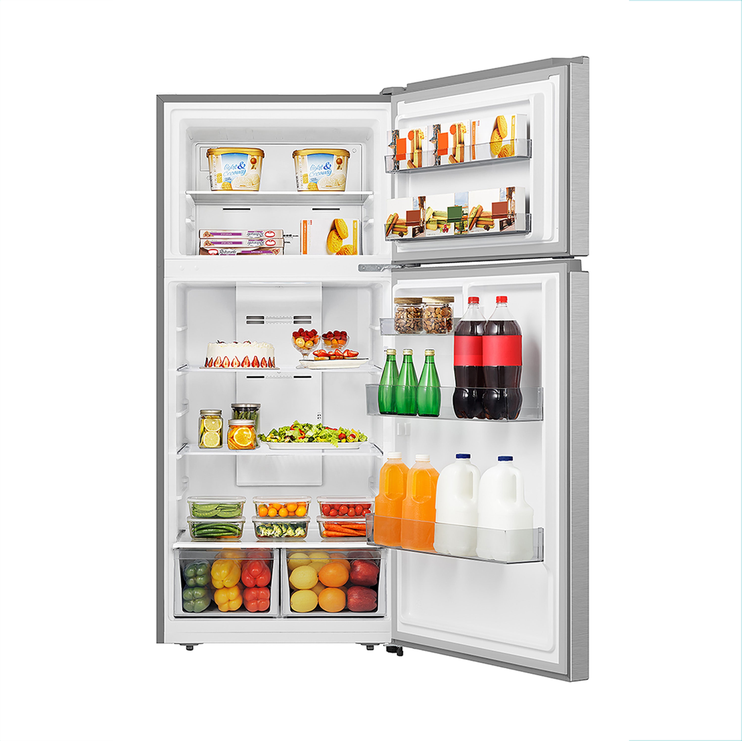 Hisense - 29.7 Inch 18 cu. ft Top Mount Refrigerator in Silver - RT18A2FSD