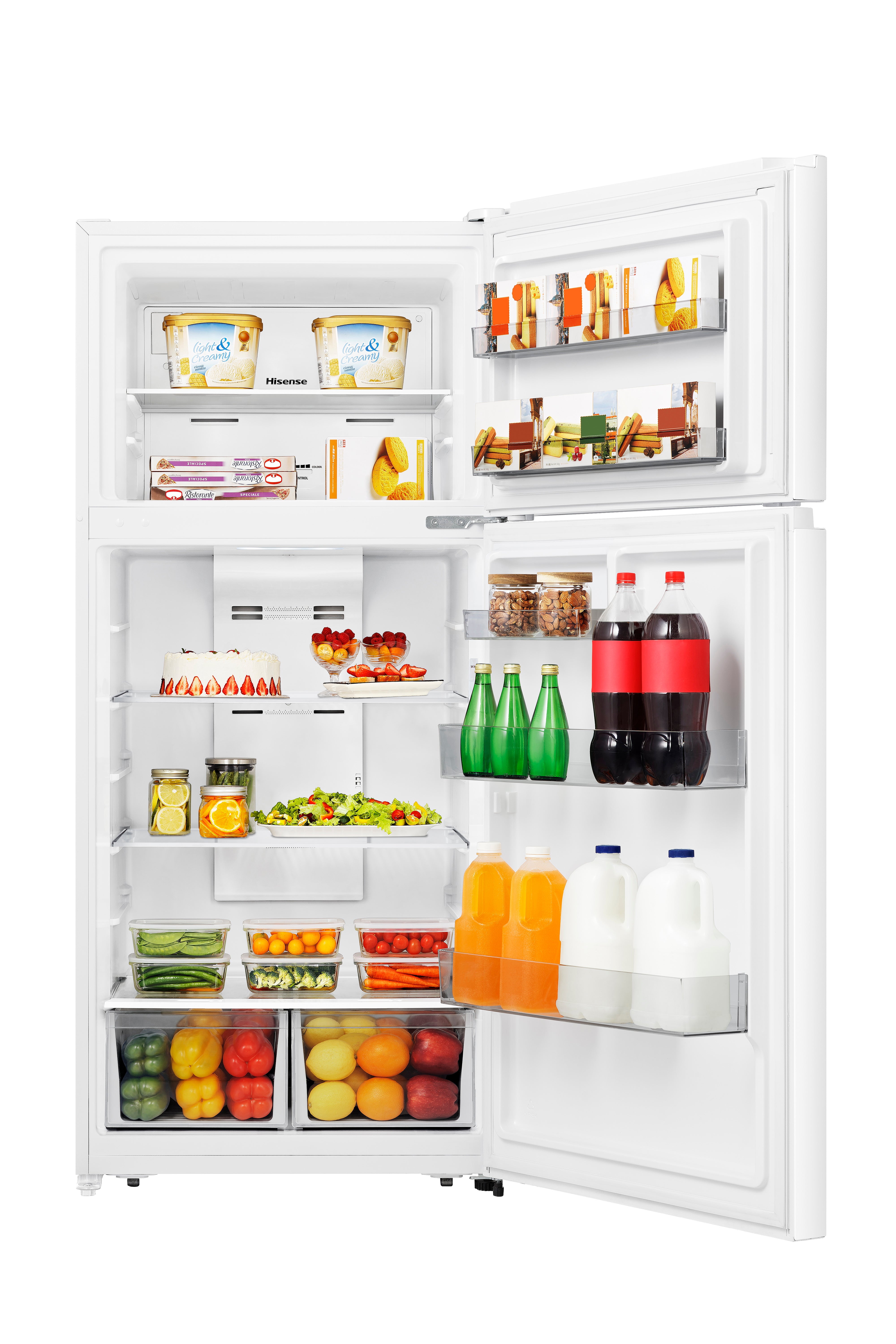 Hisense - 29.7 Inch 18 cu. ft Top Mount Refrigerator in White - RT18A2FWD