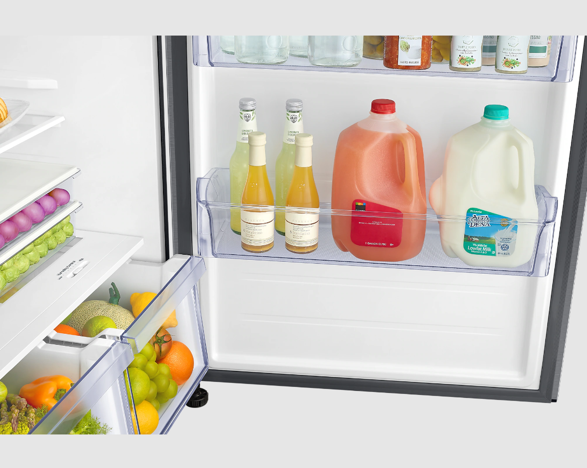 Samsung - 29 Inch 17.5 cu. ft Top Mount Refrigerator in Stainless - RT18DG6500SRAC