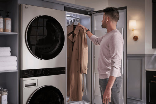 LG - 5 Hangers + 1 Pants Hanger Styler in Silver - S5MSB