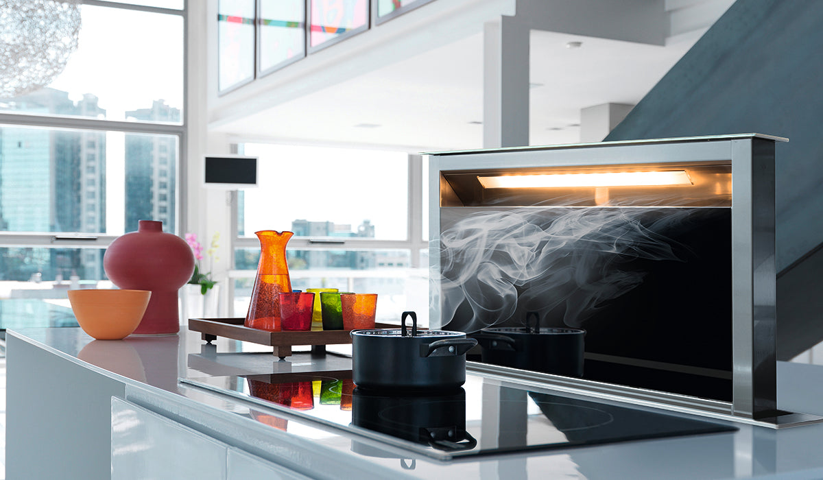 Faber - 36 Inch 600 CFM Scirocco Lux Downdraft Vent in Black - SCLX3615BKNB-B