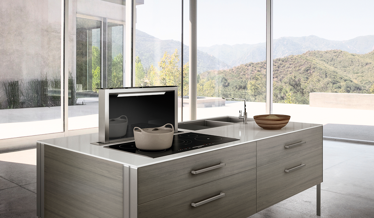 Faber - 36 Inch 600 CFM Scirocco Lux Downdraft Vent in Black - SCLX3615BKNB-B