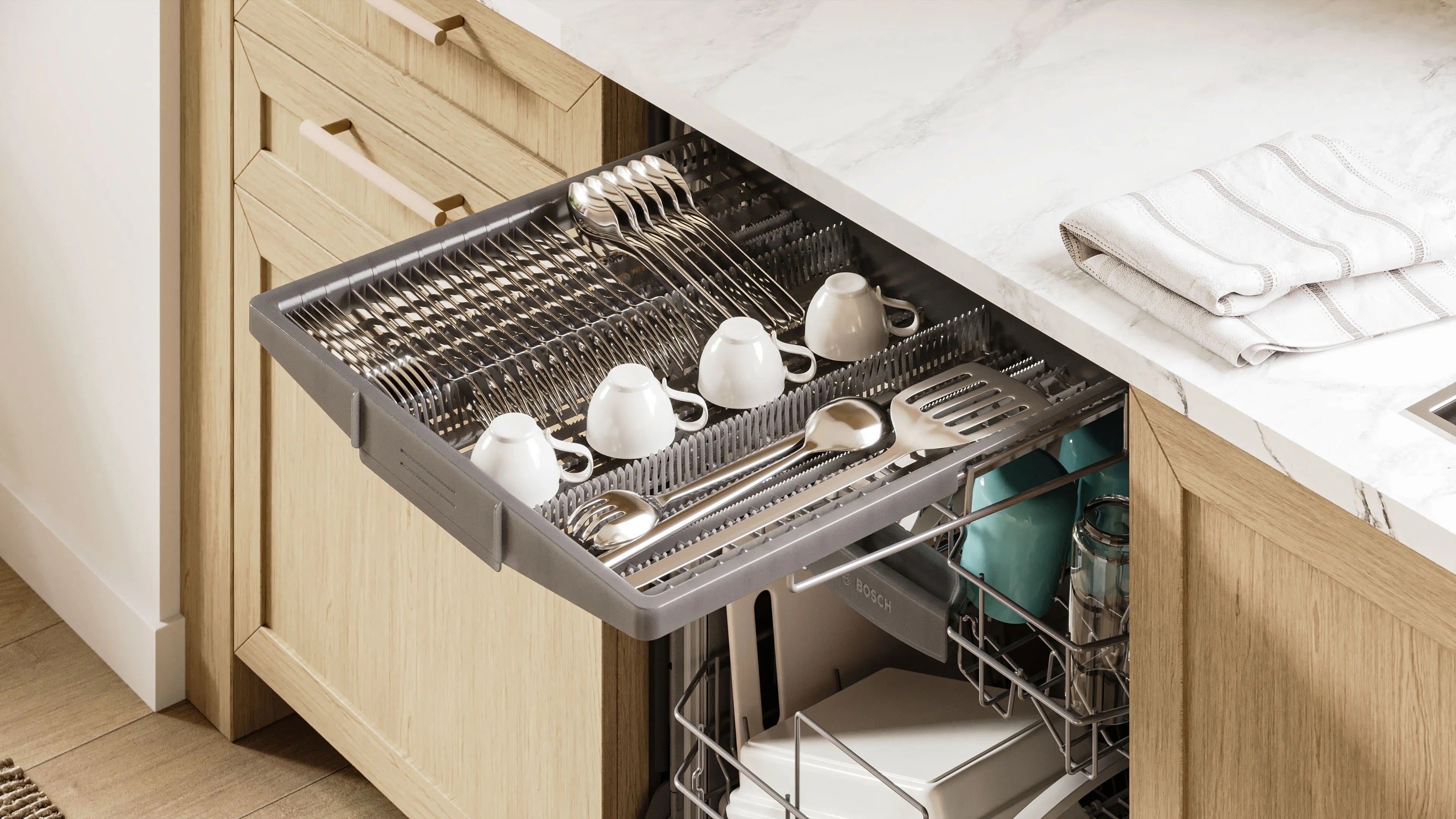 Bosch - 50 dBA Built In Dishwasher in Stainless - SHE3ADF5N