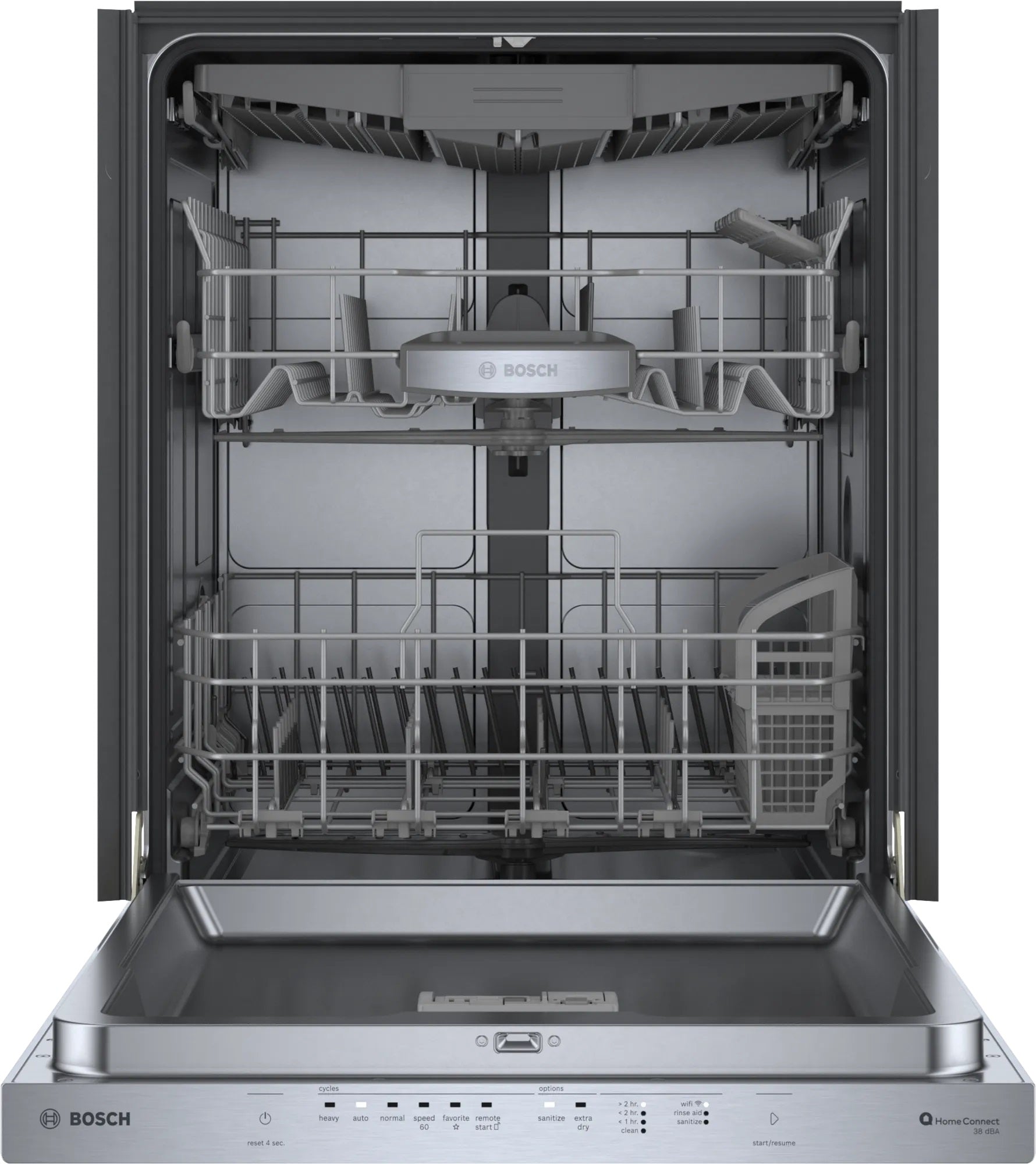 Bosch - 38 dBA Built In Dishwasher in Stainless - SHP95CM5N