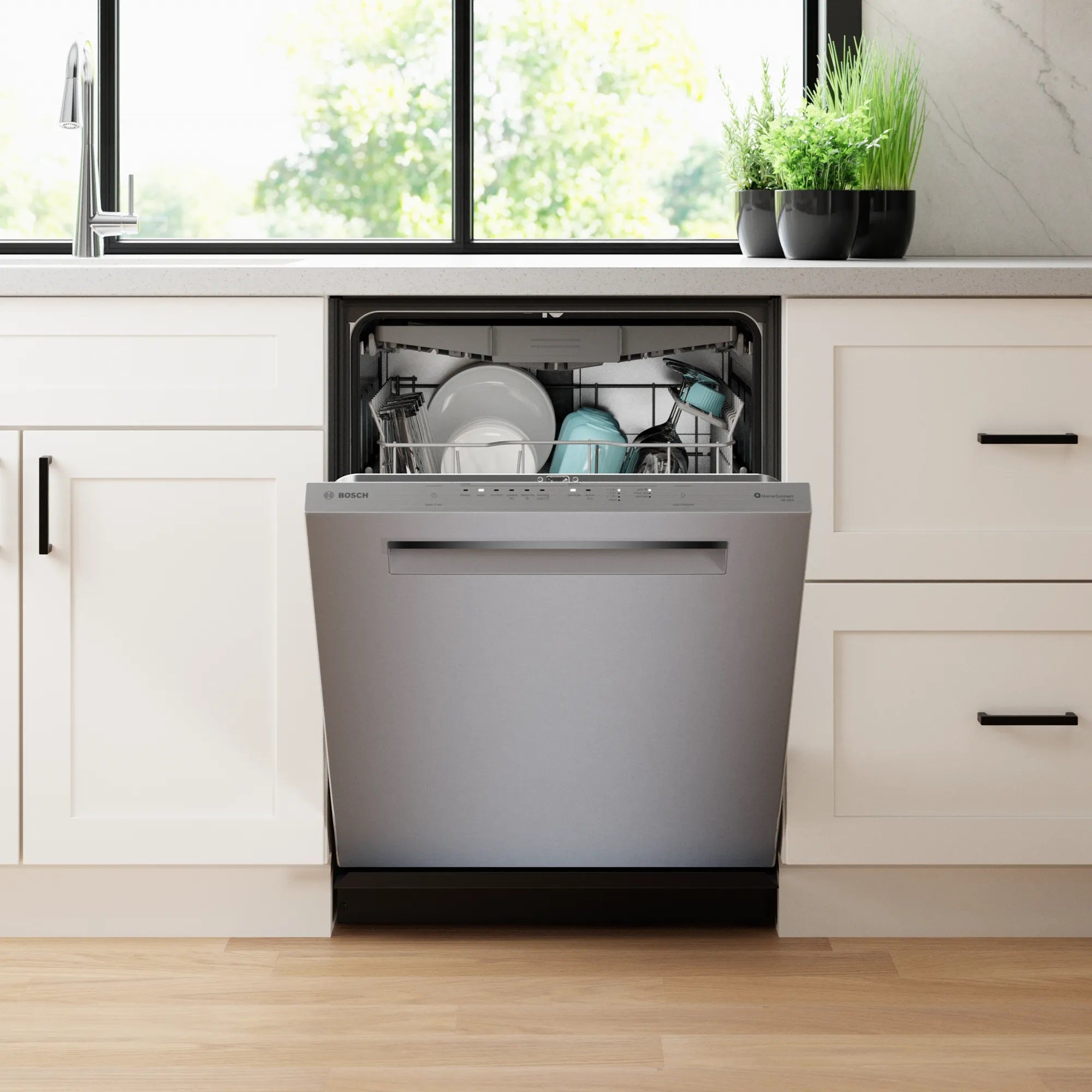 Bosch - 38 dBA Built In Dishwasher in Stainless - SHP95CM5N
