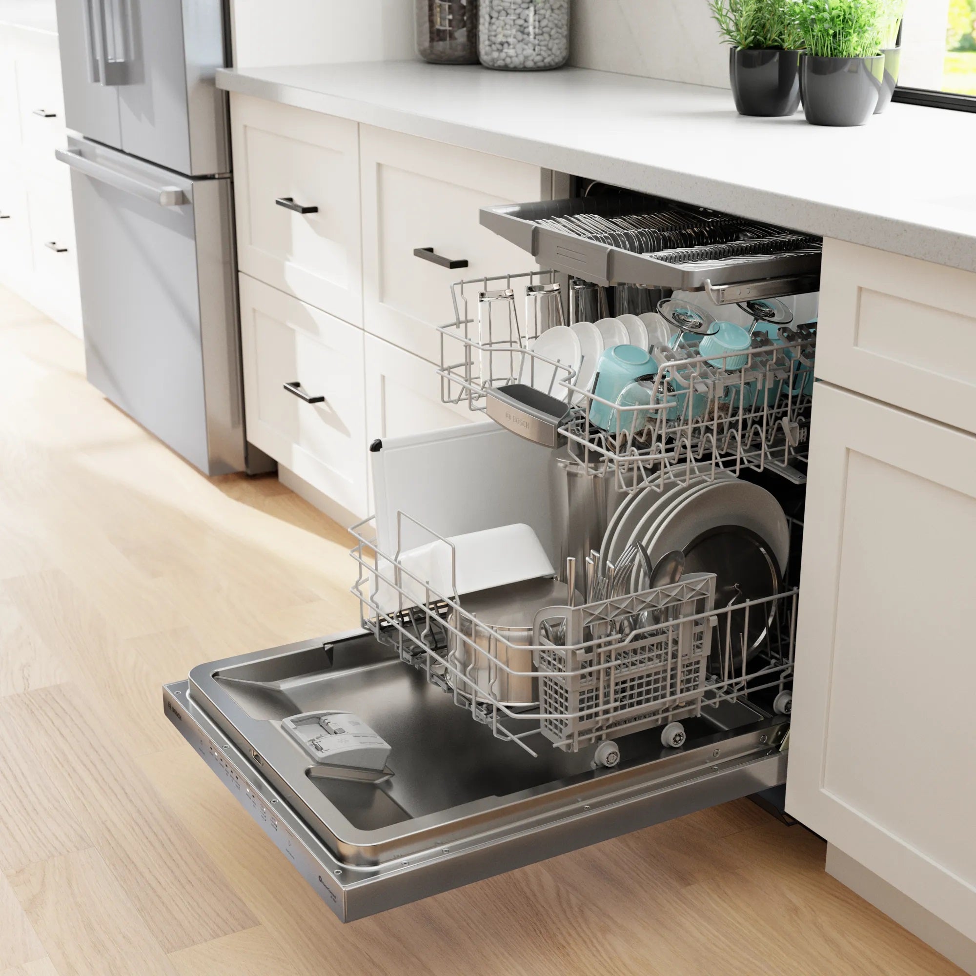 Bosch - 38 dBA Built In Dishwasher in Stainless - SHP95CM5N