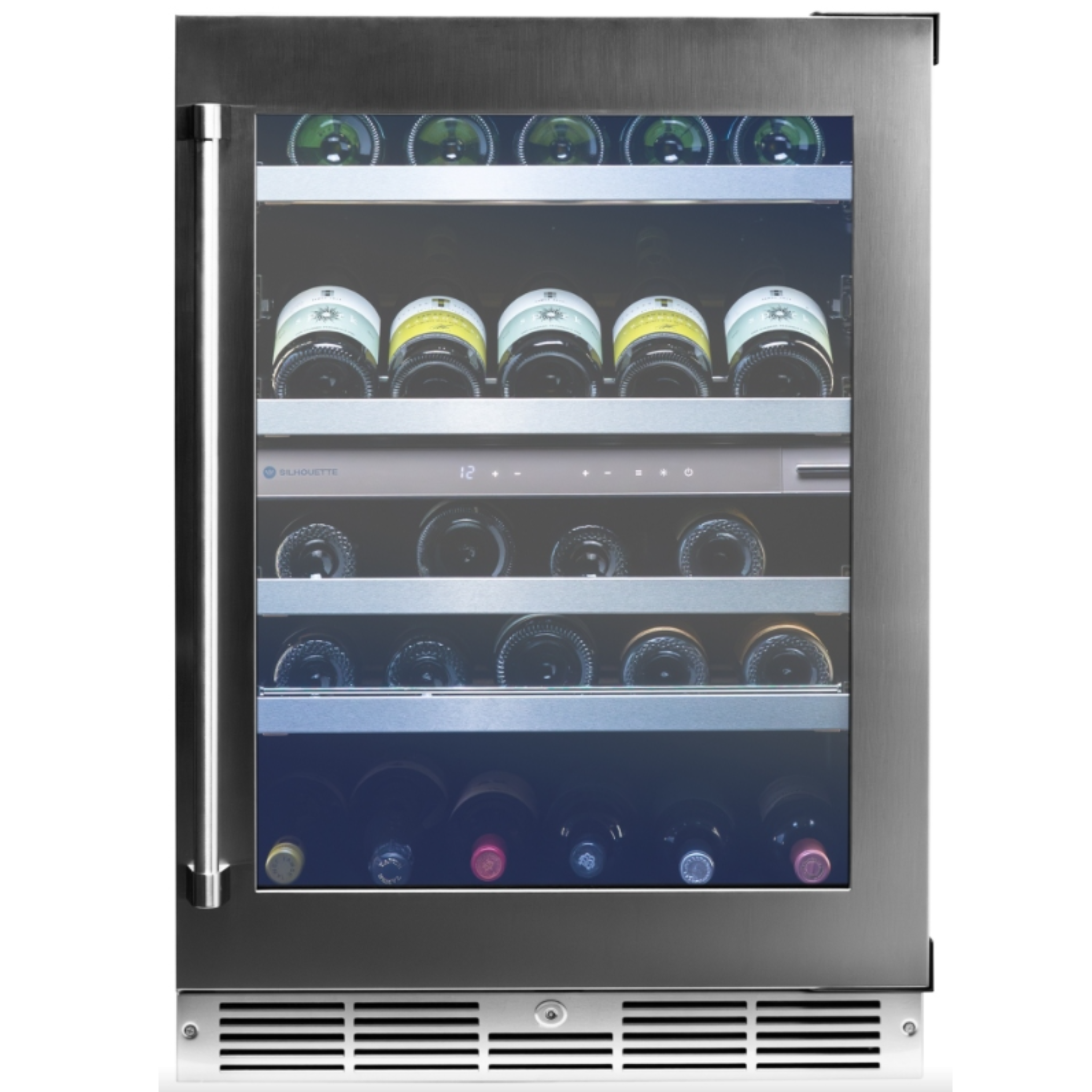 Silhouette - 23.8 Inch 4.84 cu. ft Built In / Integrated Wine Fridge Refrigerator in Stainless - SPRWC052D3SS