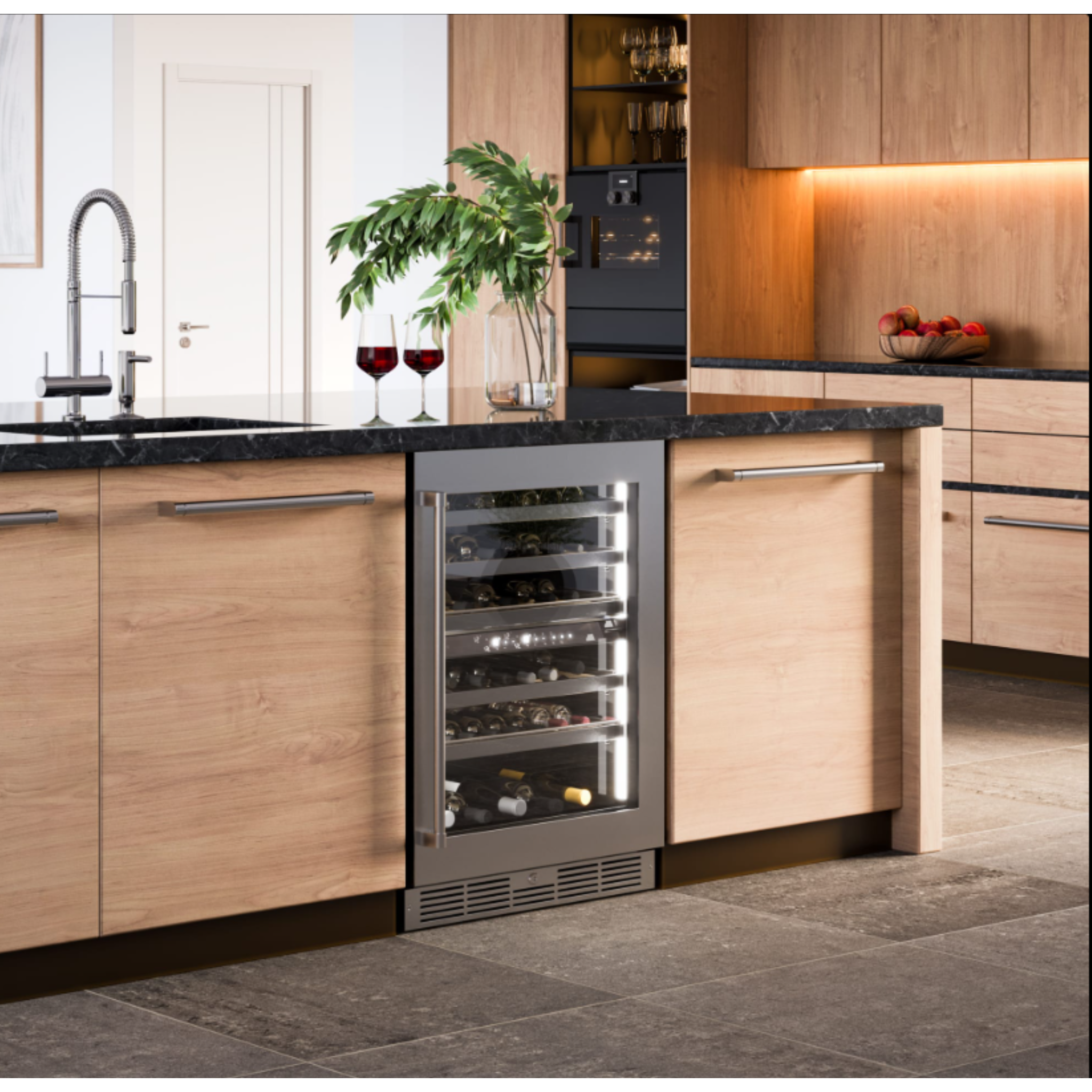 Silhouette - 23.8 Inch 4.84 cu. ft Built In / Integrated Wine Fridge Refrigerator in Stainless - SPRWC052D3SS