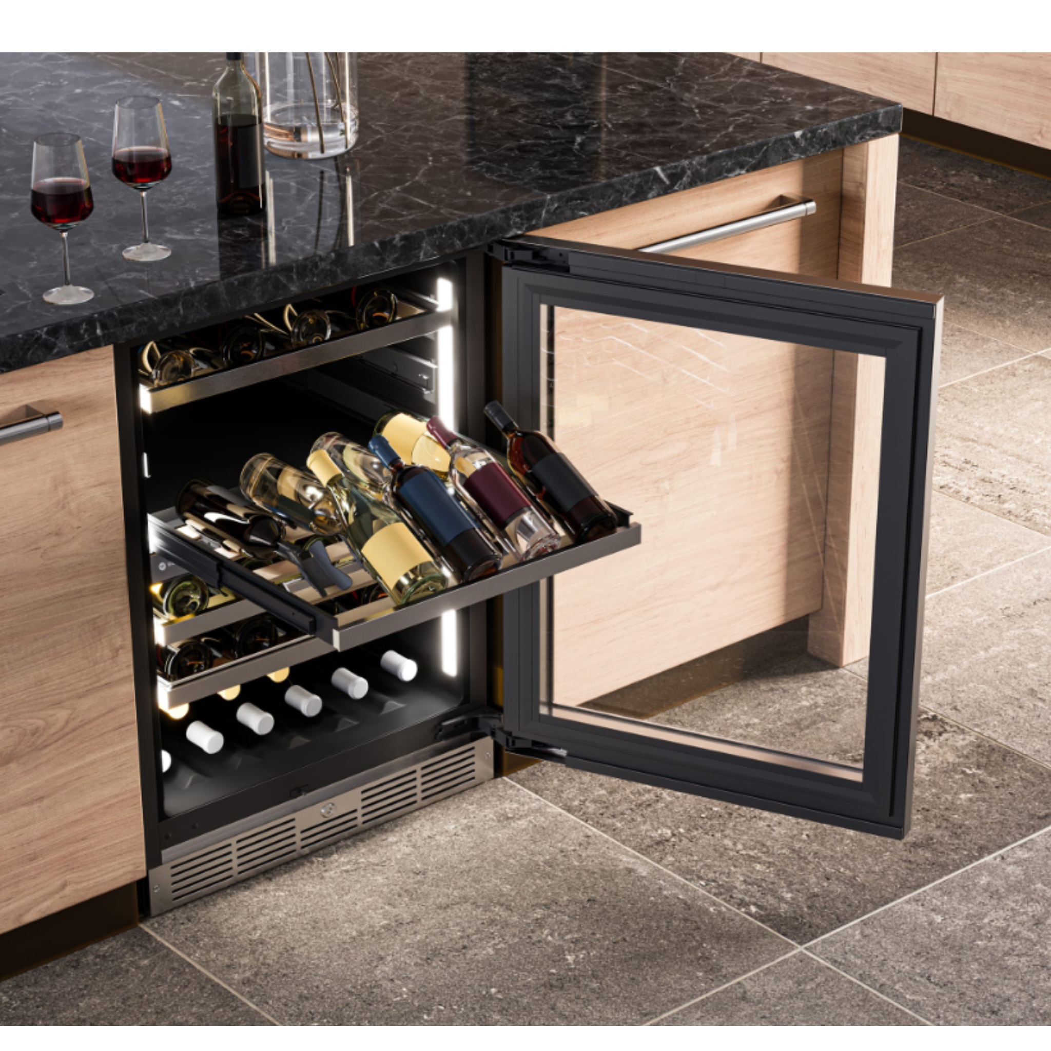 Silhouette - 23.8 Inch 4.84 cu. ft Built In / Integrated Wine Fridge Refrigerator in Panel Ready - SPRWC052D3SS-P