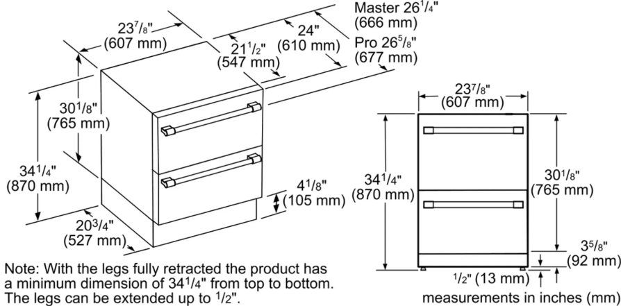 Thermador - 23.875 Inch 4.7 cu. ft Drawer Refrigerator in Stainless - T24UC920DS