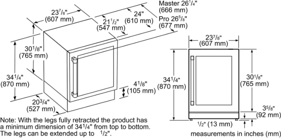Thermador - 24 Inch 5.1 cu. ft Mini Fridge Refrigerator in Stainless - T24UR910RS