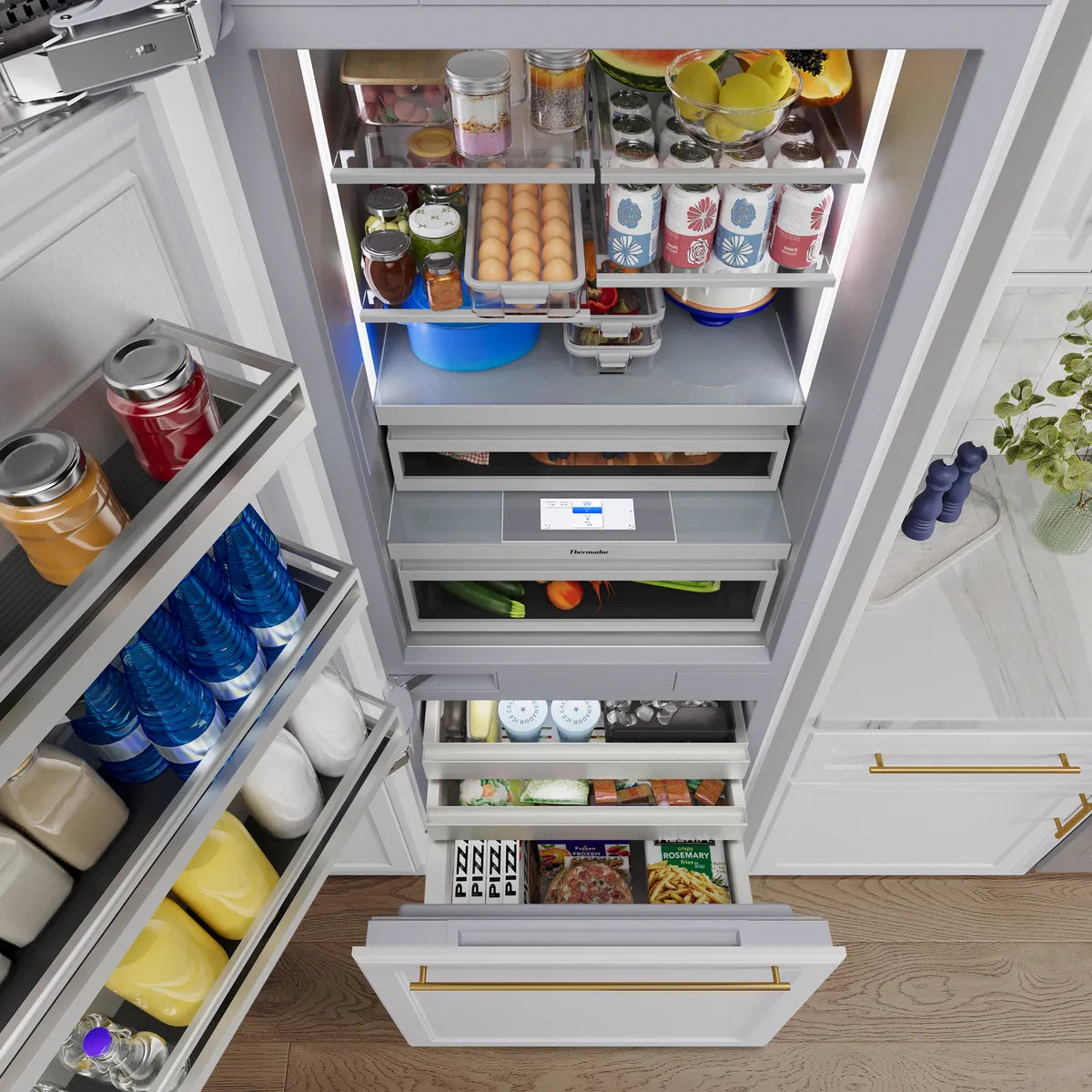 Thermador - 29.8 Inch 16.5 cu. ft Built In Bottom Freezer Refrigerator in Panel Ready - T30IB100SP