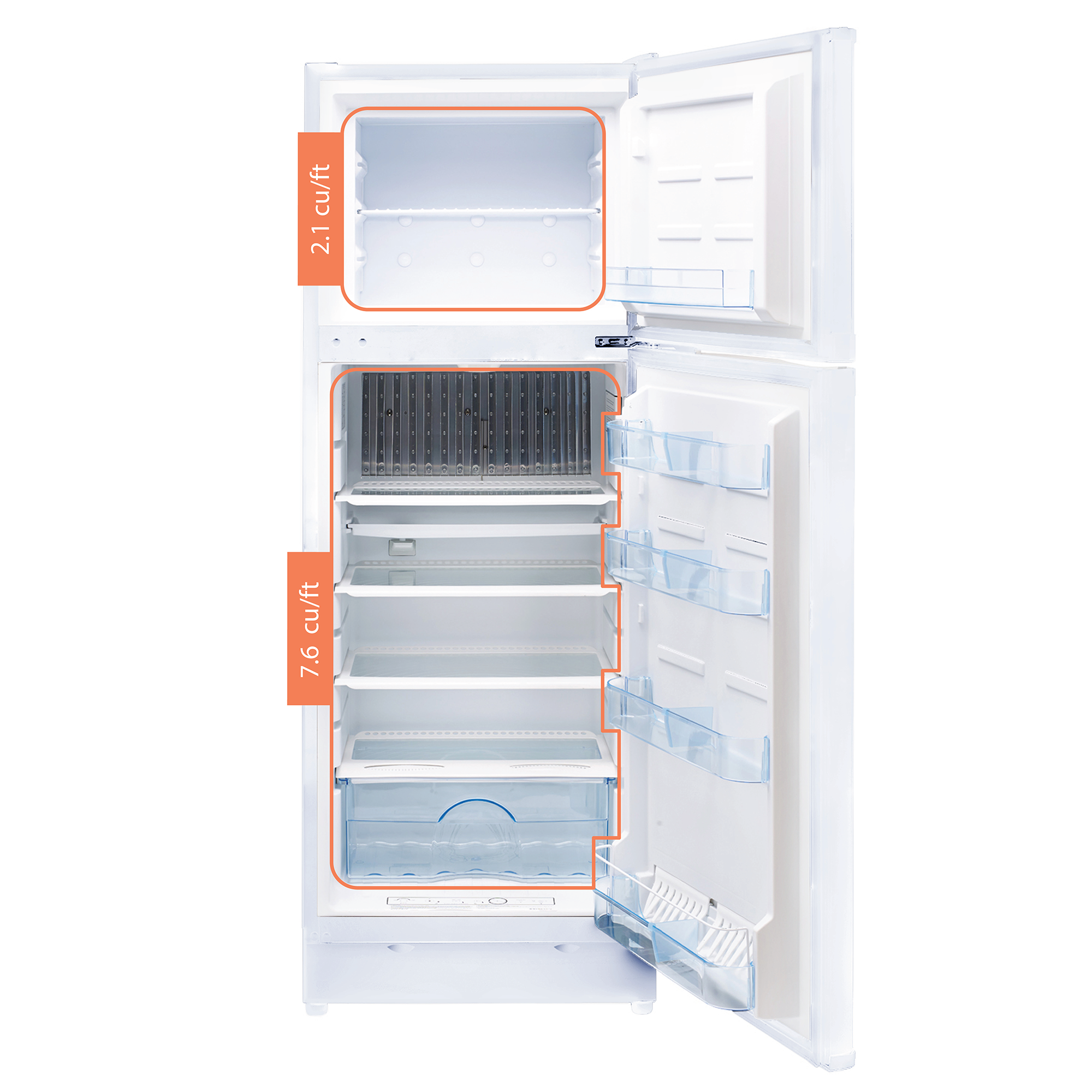 Unique Appliances - 23.5 Inch 10 cu. ft Top Mount Refrigerator in White - UGP-10C DV W