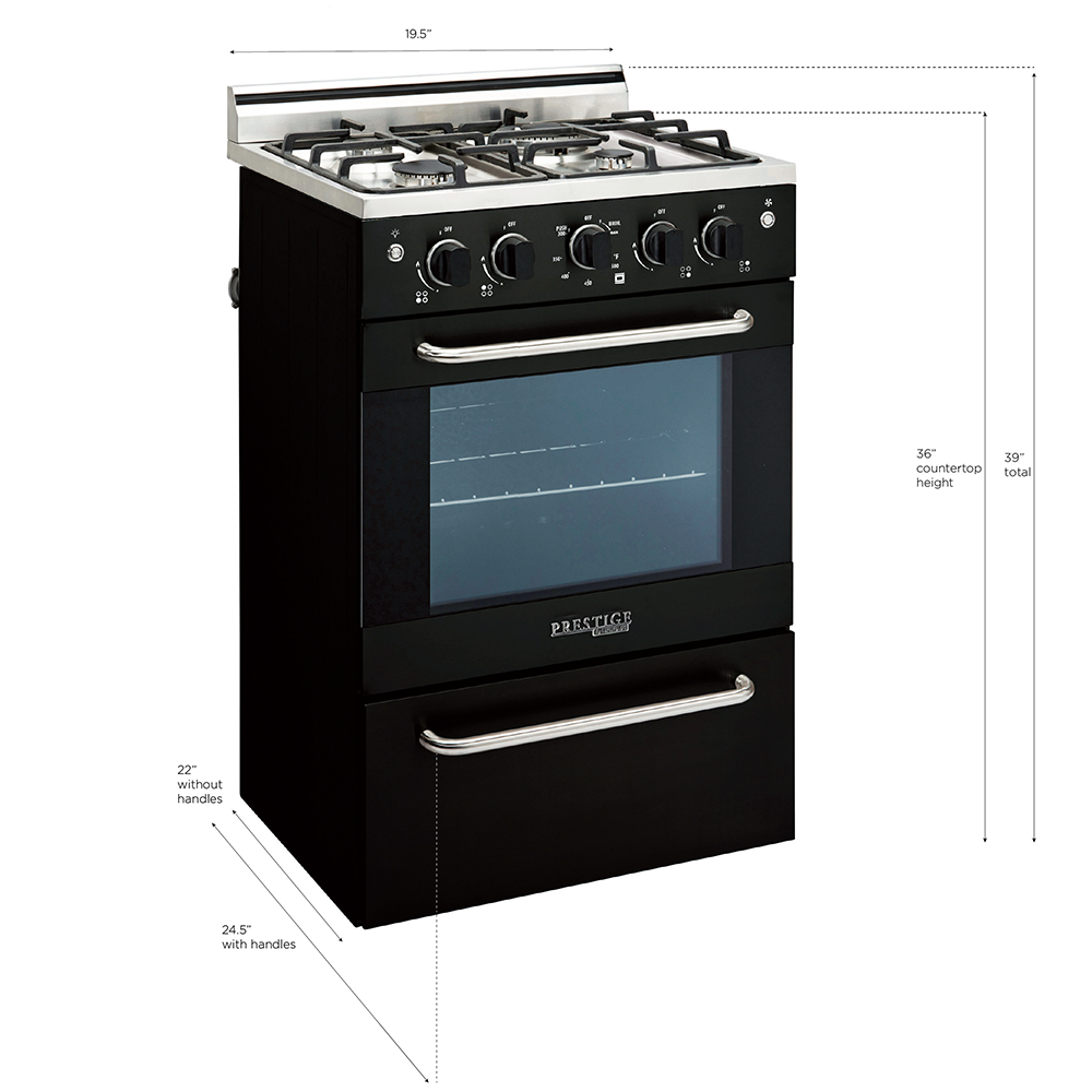 Unique Appliances - 1.6 cu. ft Gas Range in Black - UGP-20V PC1 B