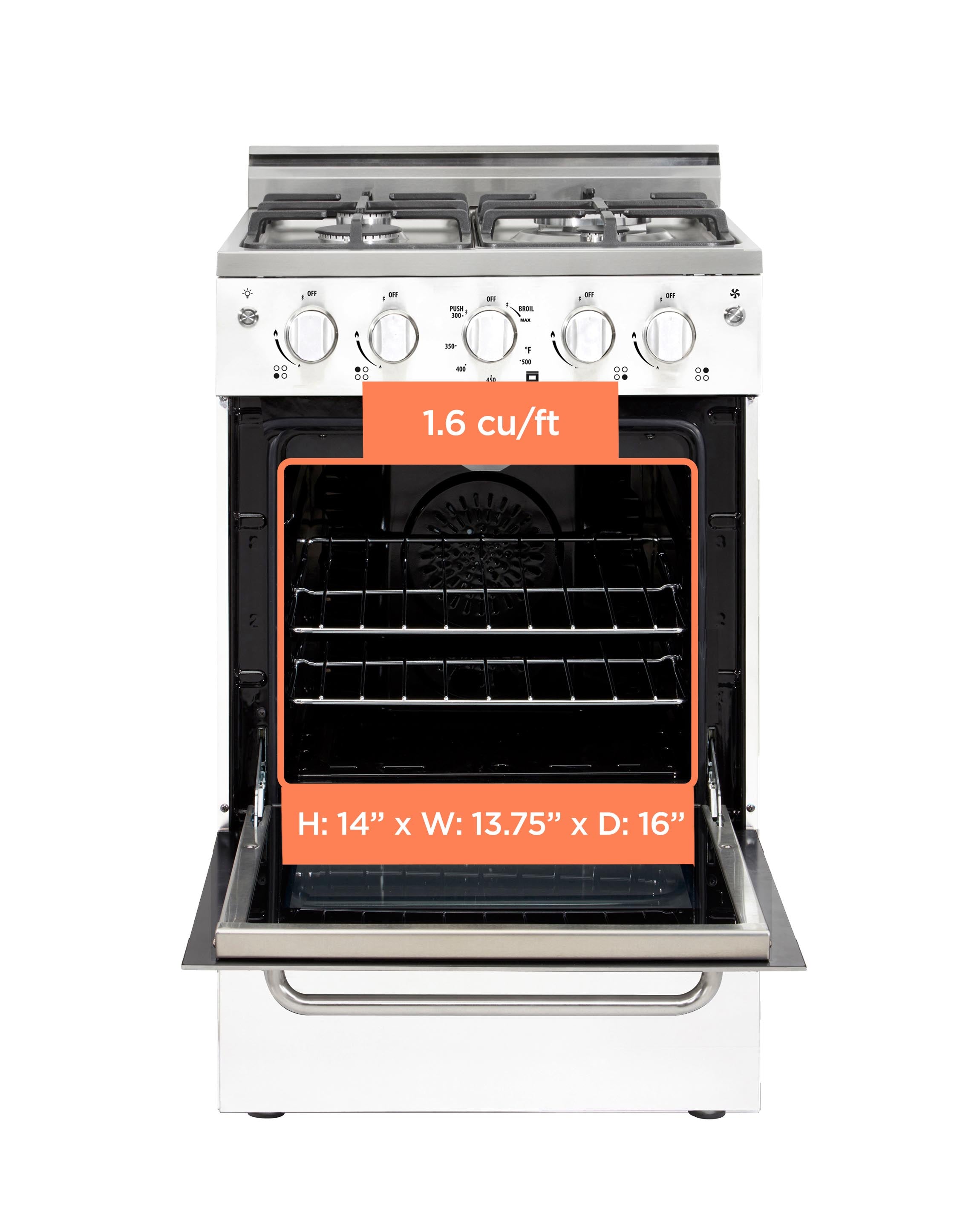 Unique Appliances - 1.6 cu. ft Gas Range in White - UGP-20V PC1 W