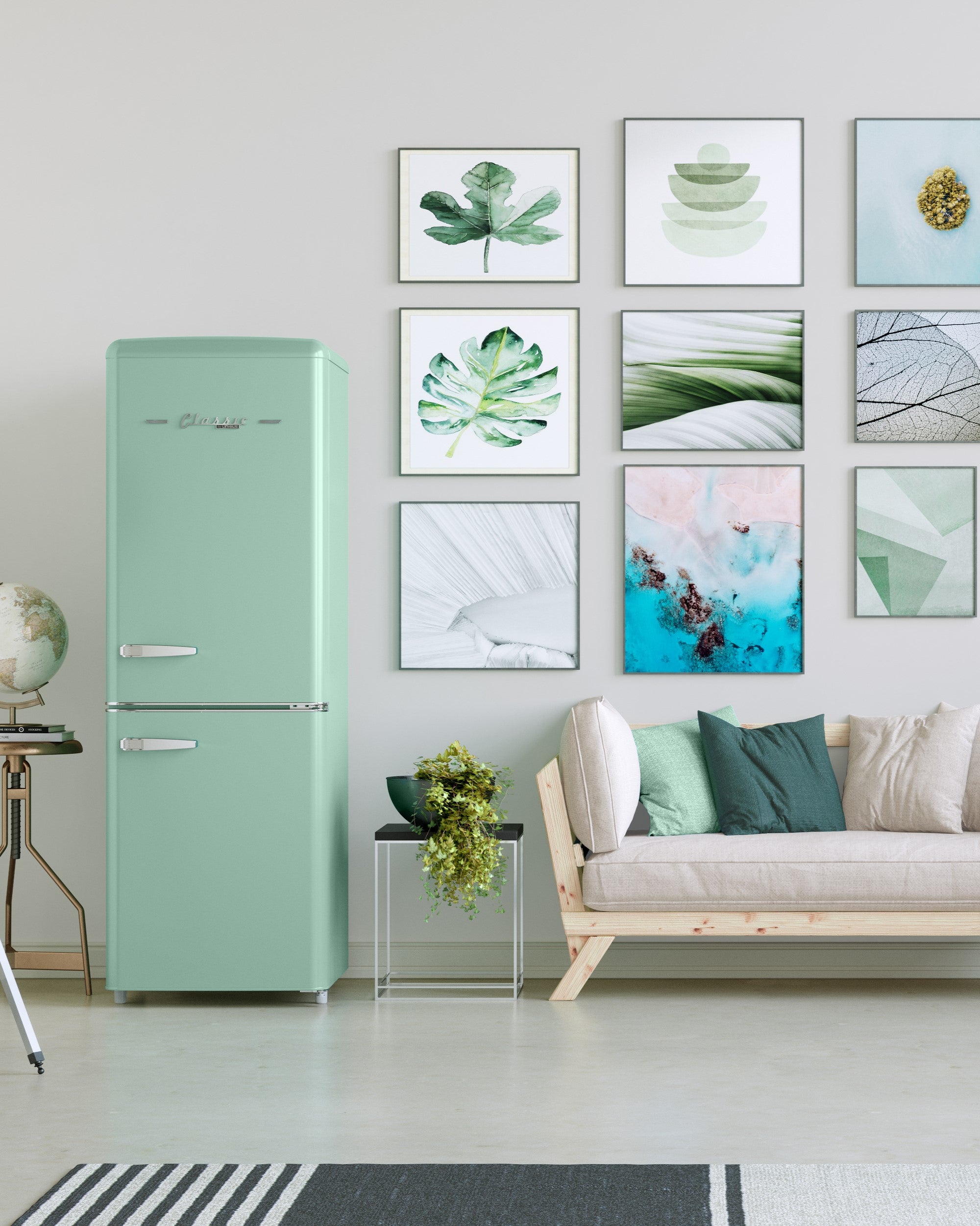 Unique Appliances - 21.6 Inch 7 cu. ft Bottom Mount Refrigerator in Summer Mint Green - UGP-215L LG AC