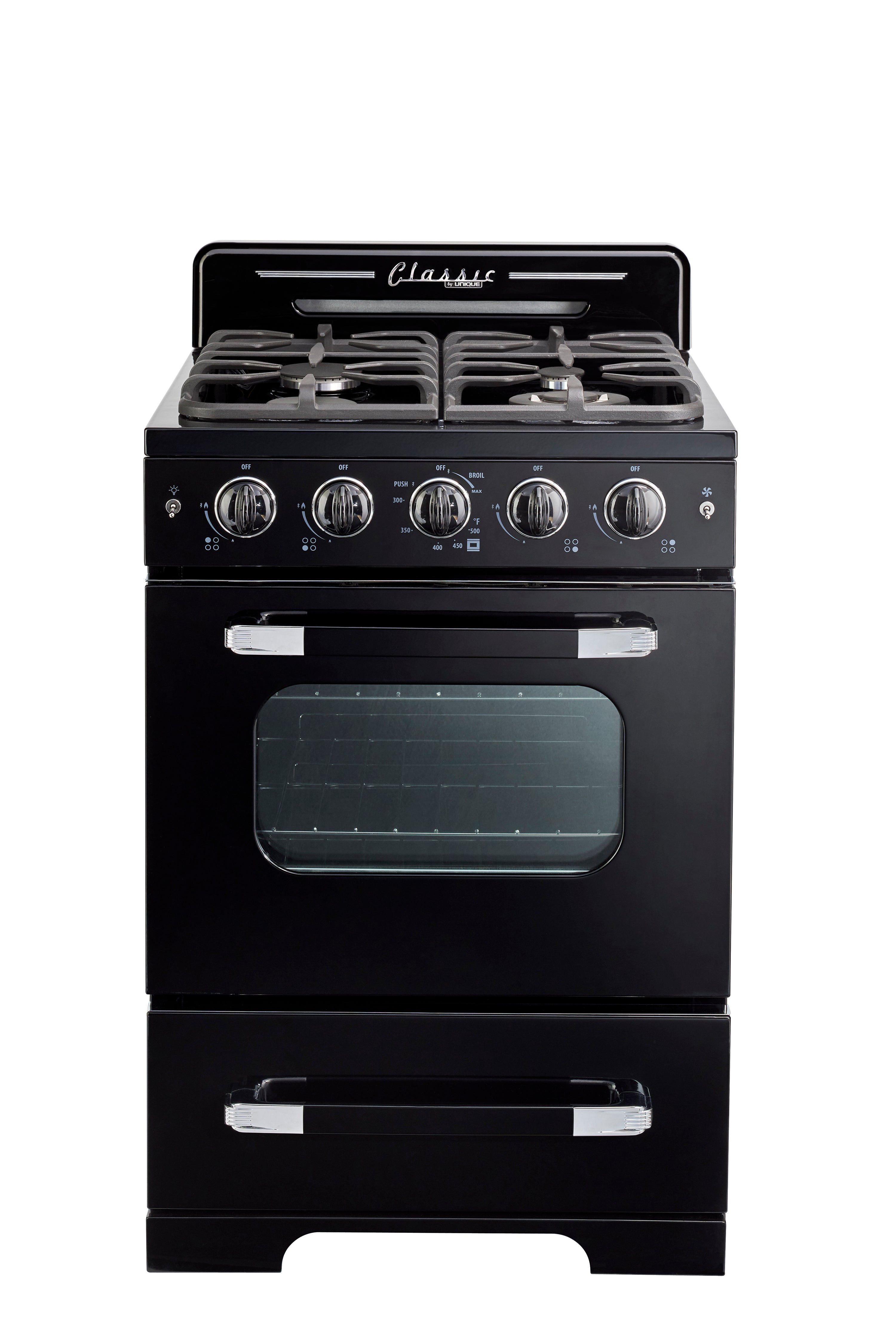 Unique Appliances - 2.9 cu. ft Gas Range in Midnight Black - UGP-24CR B