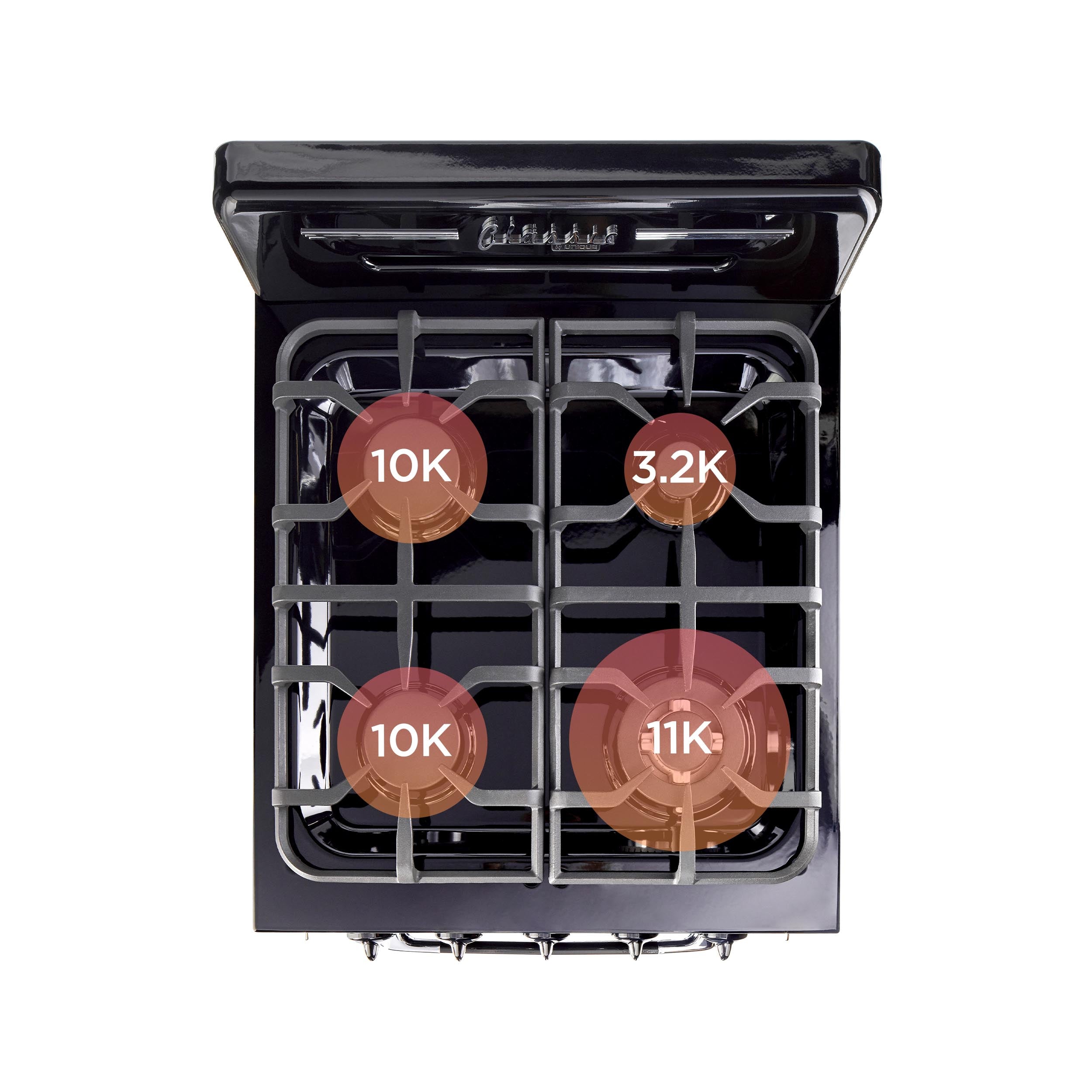 Unique Appliances - 2.9 cu. ft Gas Range in Midnight Black - UGP-24CR B