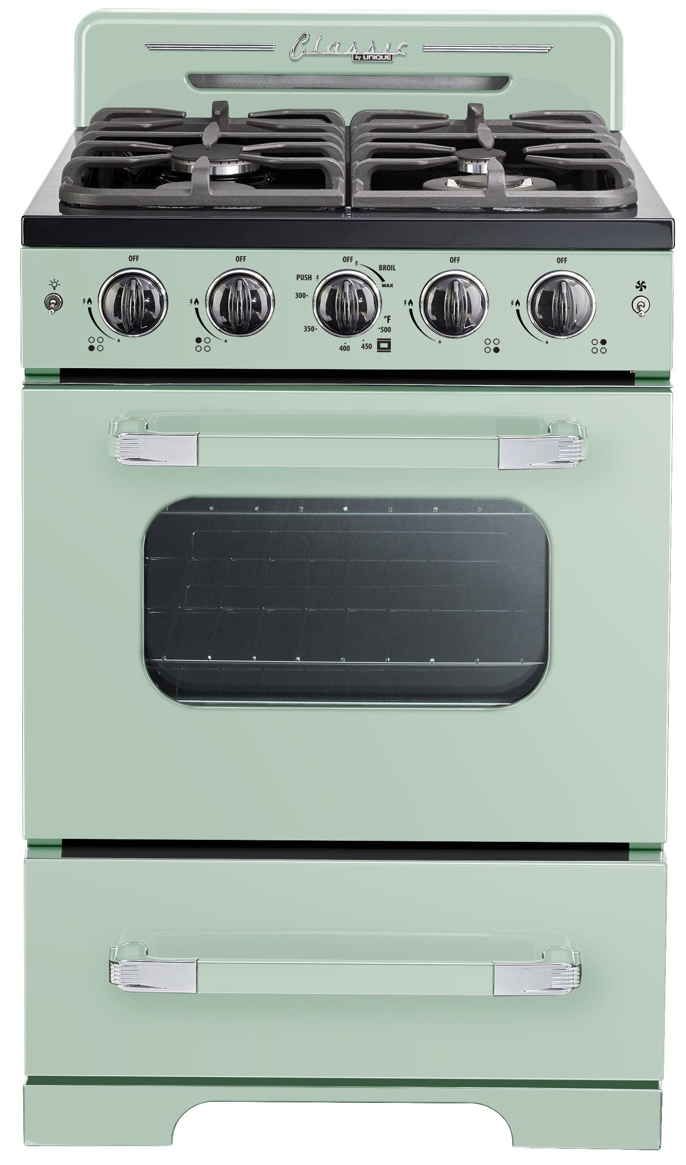 Unique Appliances - 2.9 cu. ft Gas Range in Summer Mint Green - UGP-24CR LG