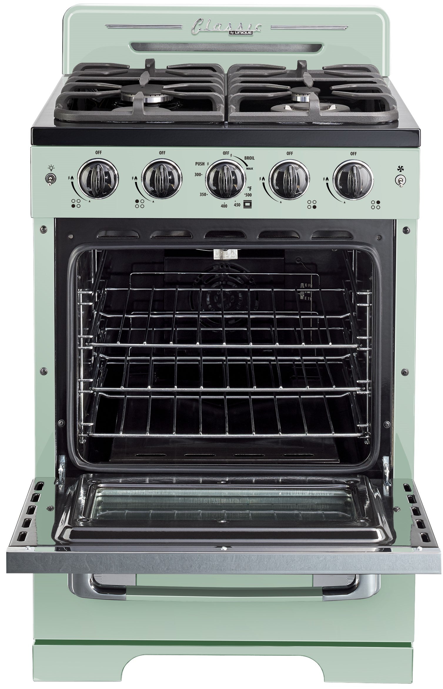 Unique Appliances - 2.9 cu. ft Gas Range in Summer Mint Green - UGP-24CR LG