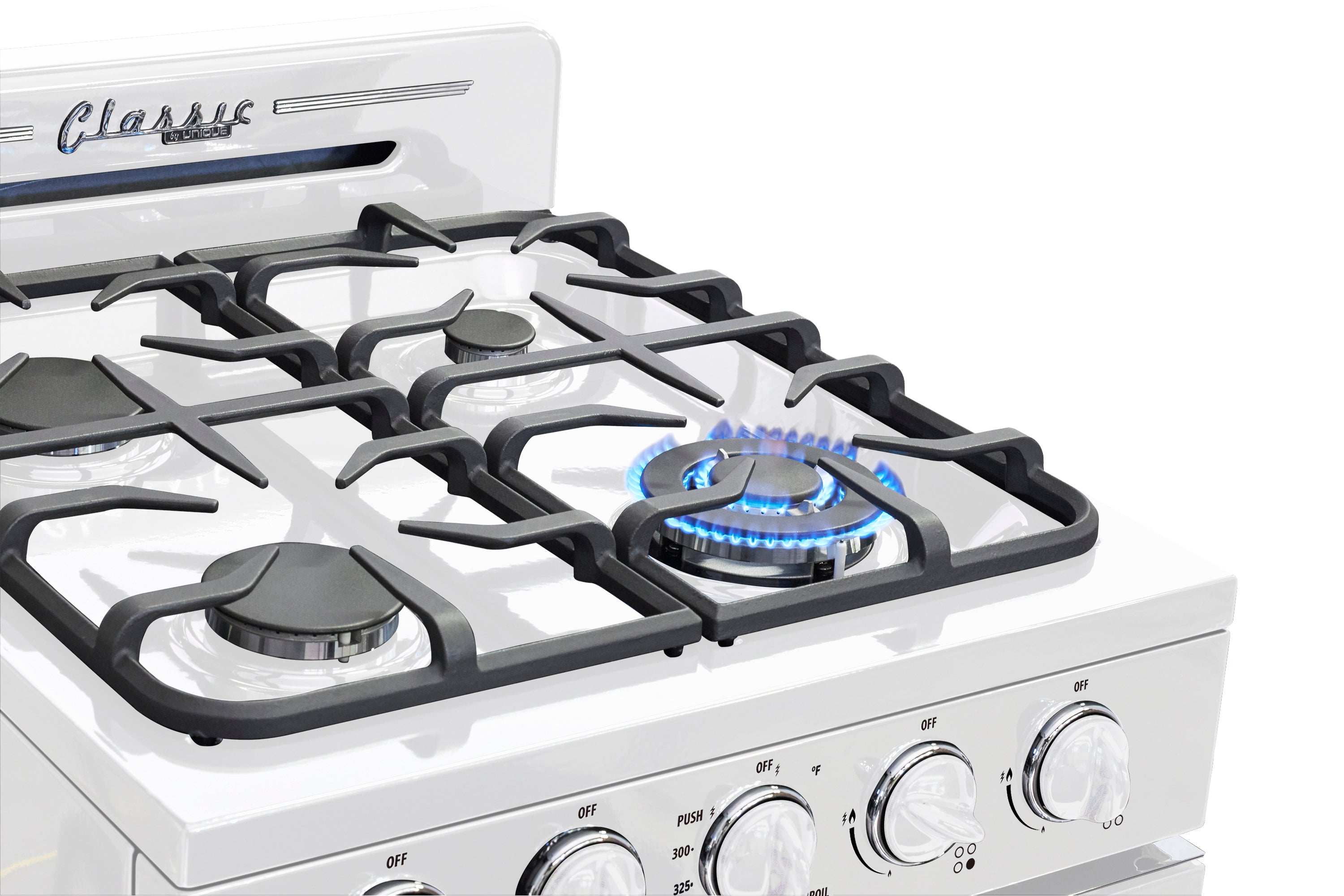Unique Appliances - 2.3 cu. ft Gas Range in Marshmallow White - UGP-24CR OF1 W