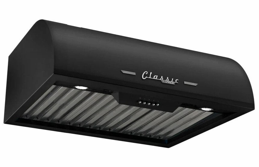 Unique Appliances - 24 Inch 502 CFM Under Cabinet Range Vent in Midnight Black - UGP-24CR RH B