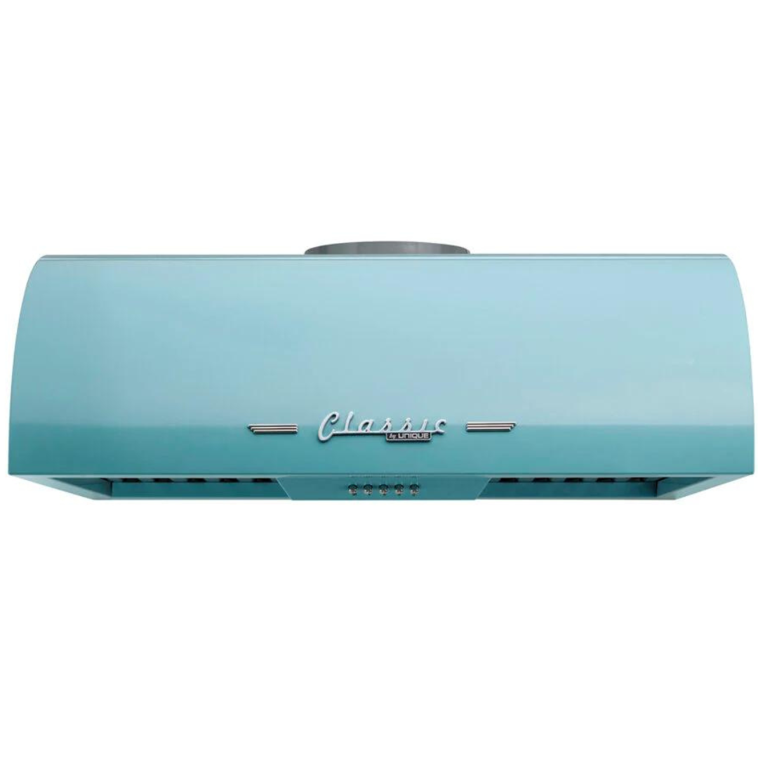 Unique Appliances - 24 Inch 502 CFM Under Cabinet Range Vent in Ocean Mist Turquoise - UGP-24CR RH T