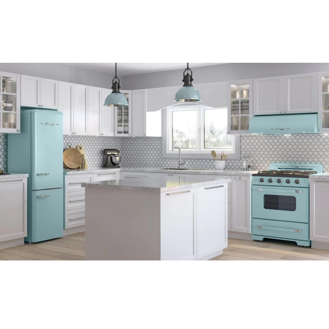 Unique Appliances - 24 Inch 502 CFM Under Cabinet Range Vent in Ocean Mist Turquoise - UGP-24CR RH T