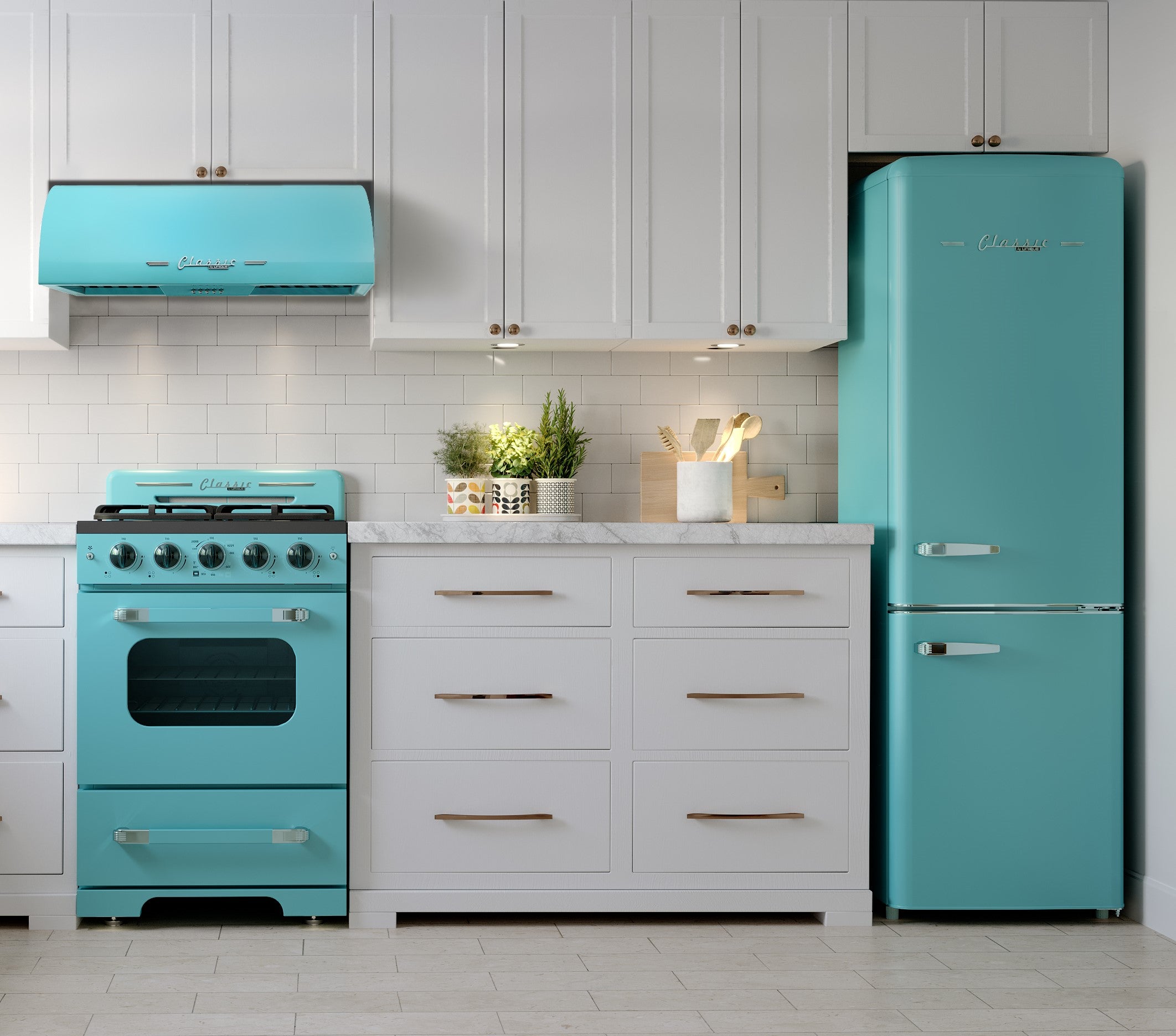 Unique Appliances - 2.9 cu. ft Gas Range in Ocean Mist Turquoise - UGP-24CR T